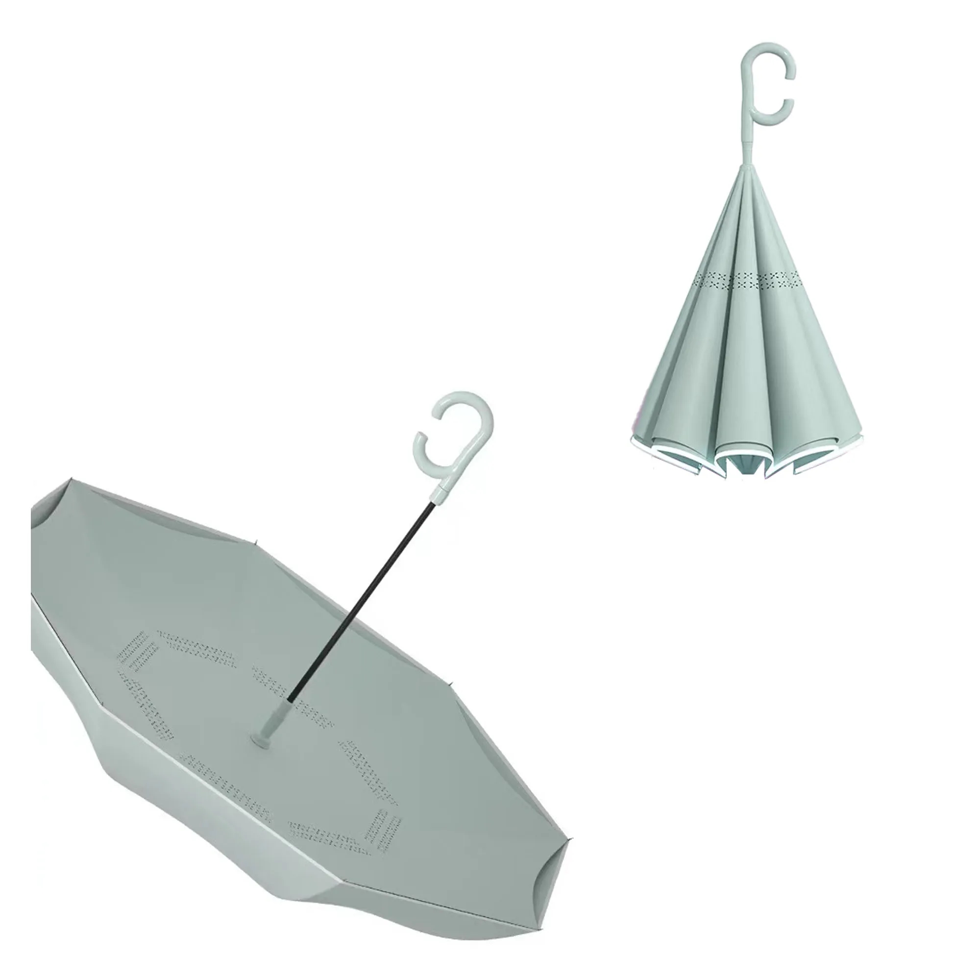 Double Layer Inverted Reverse Umbrella with C-Shaped Handle 10