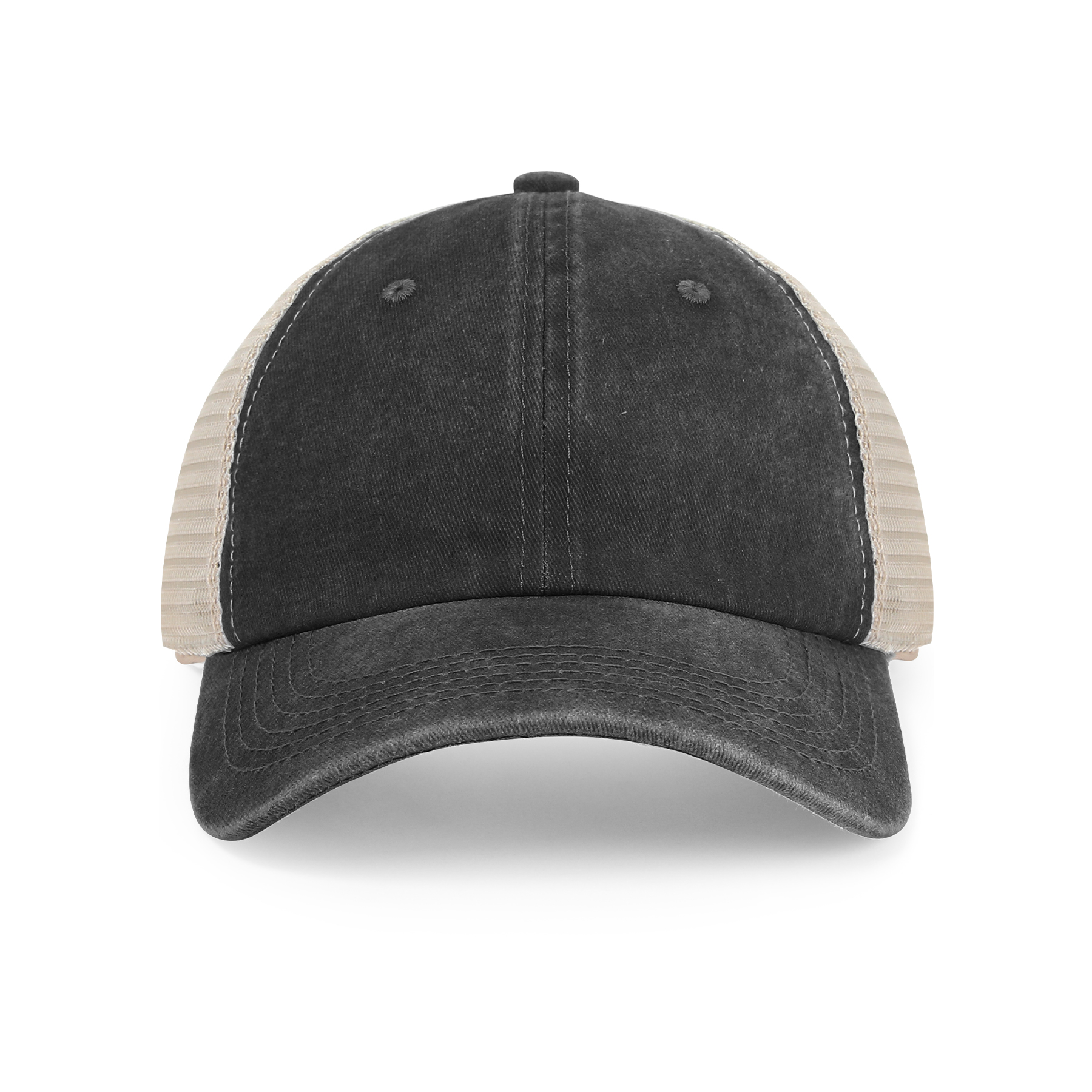 6 Panel Pigment-Dyed Cotton Soft Trucker Cap Vintage Mesh Hats 9