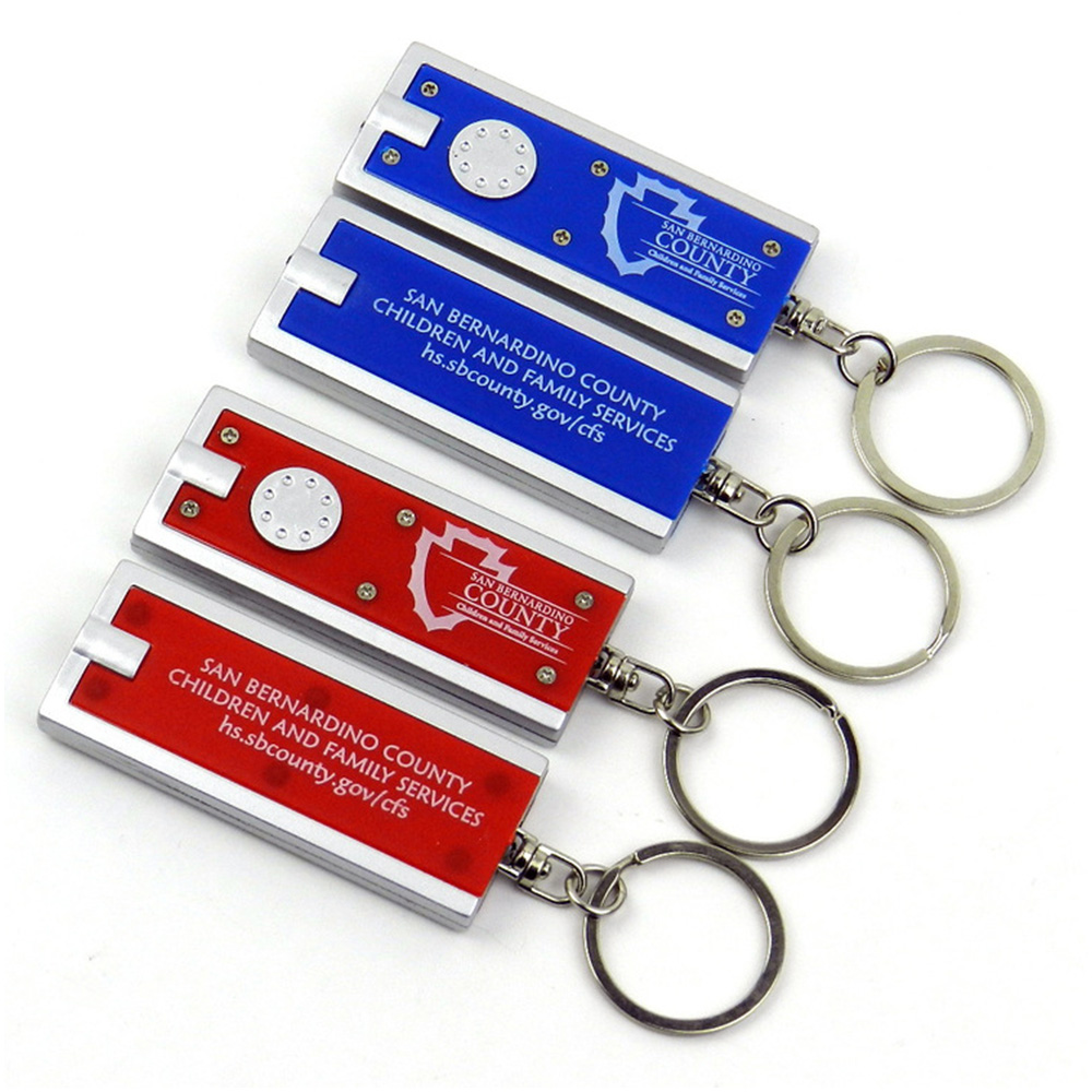 Slim Rectangular Flashlight w/Swivel Key Chain 3