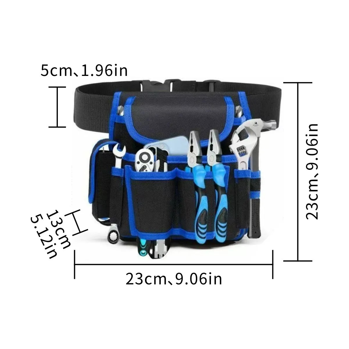 Durable Multi-Pocket Work Belt Tool Pouch Waist Bag 2