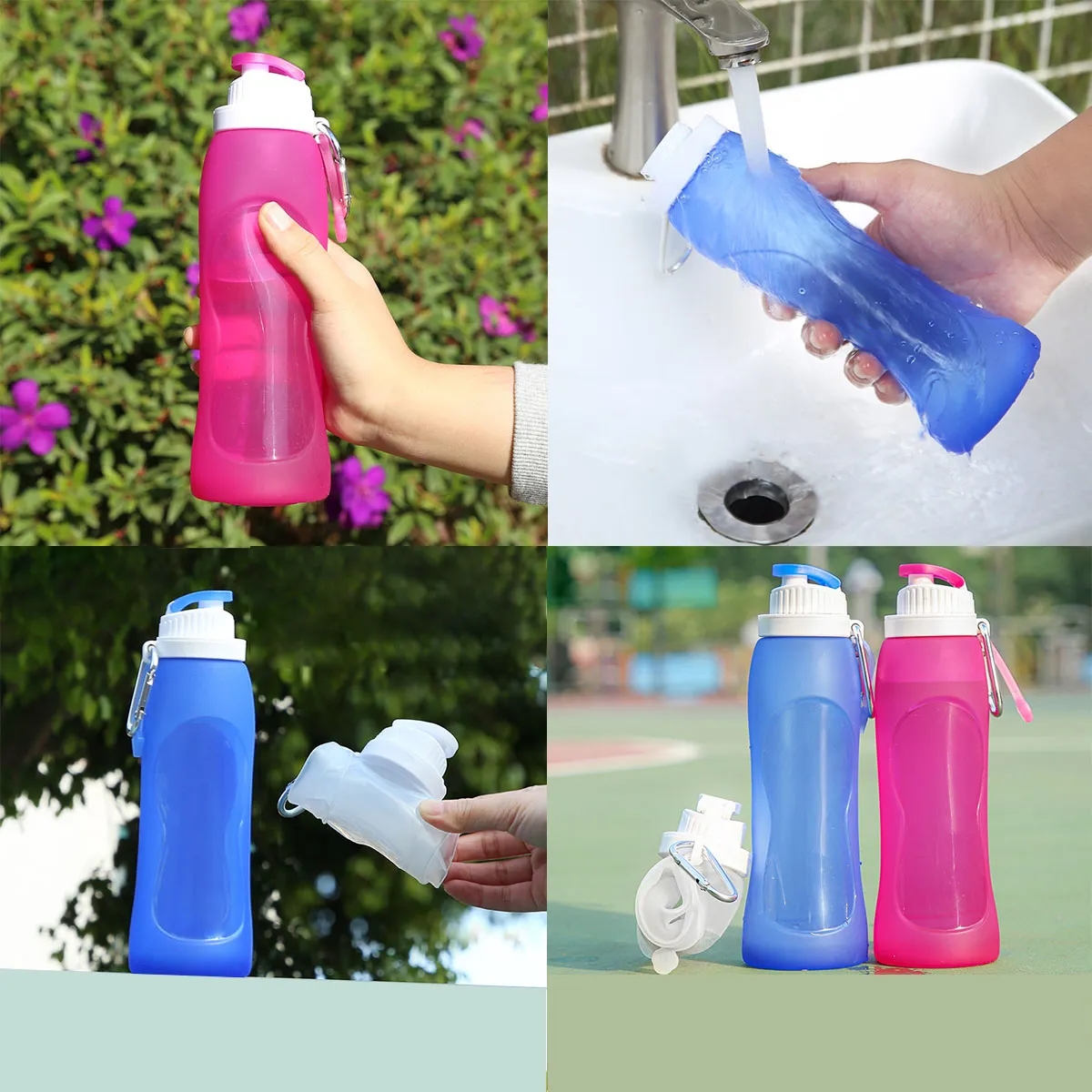 Collapsible Silica Gel Outdoor Sports Travel Water Bottle 6
