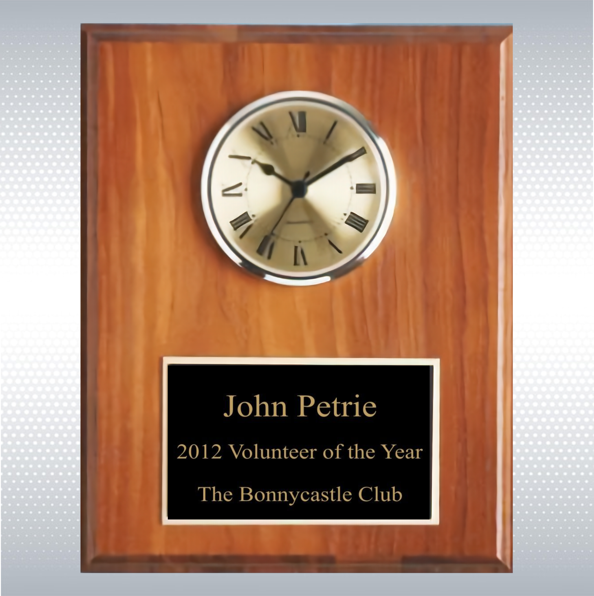 Walnut Square Edge Solid Wood Plaque w/ Clock 2