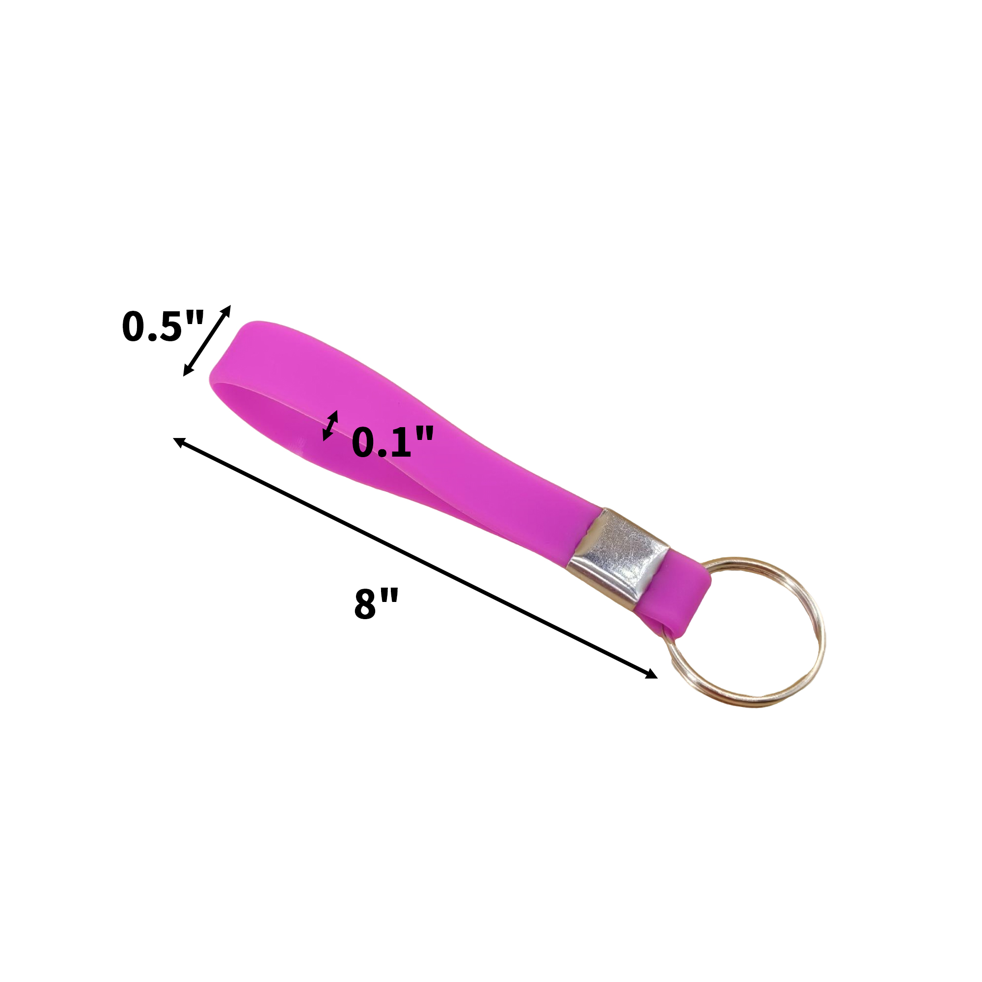 Silicone Wristband Keyring Loop Design Metal Crimp 3