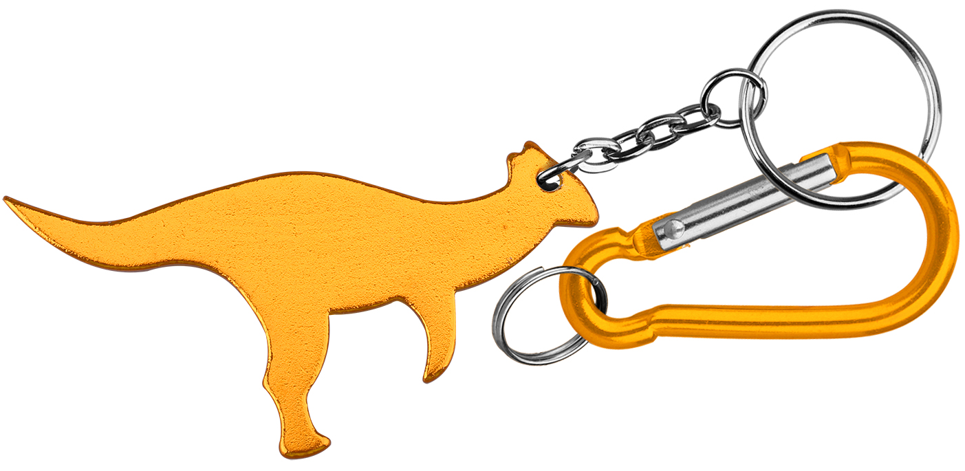 Dinosaur Shaped Aluminum Bottle Opener with with Carabiner 1
