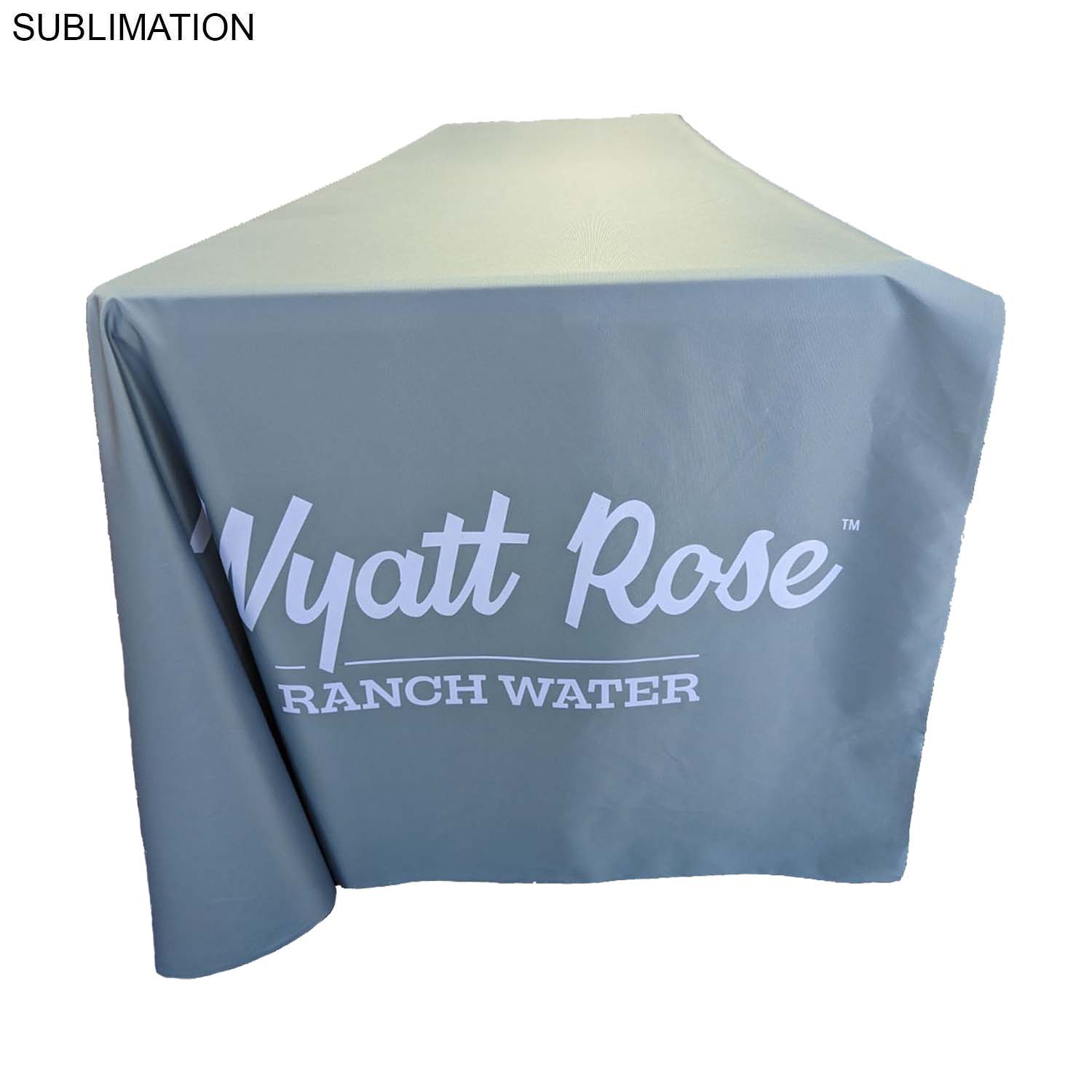 24Hr Express Ship - Sublimated PREMIUM Cloth for 8' Table, Drape Style, Open Back, Rounded corners 13