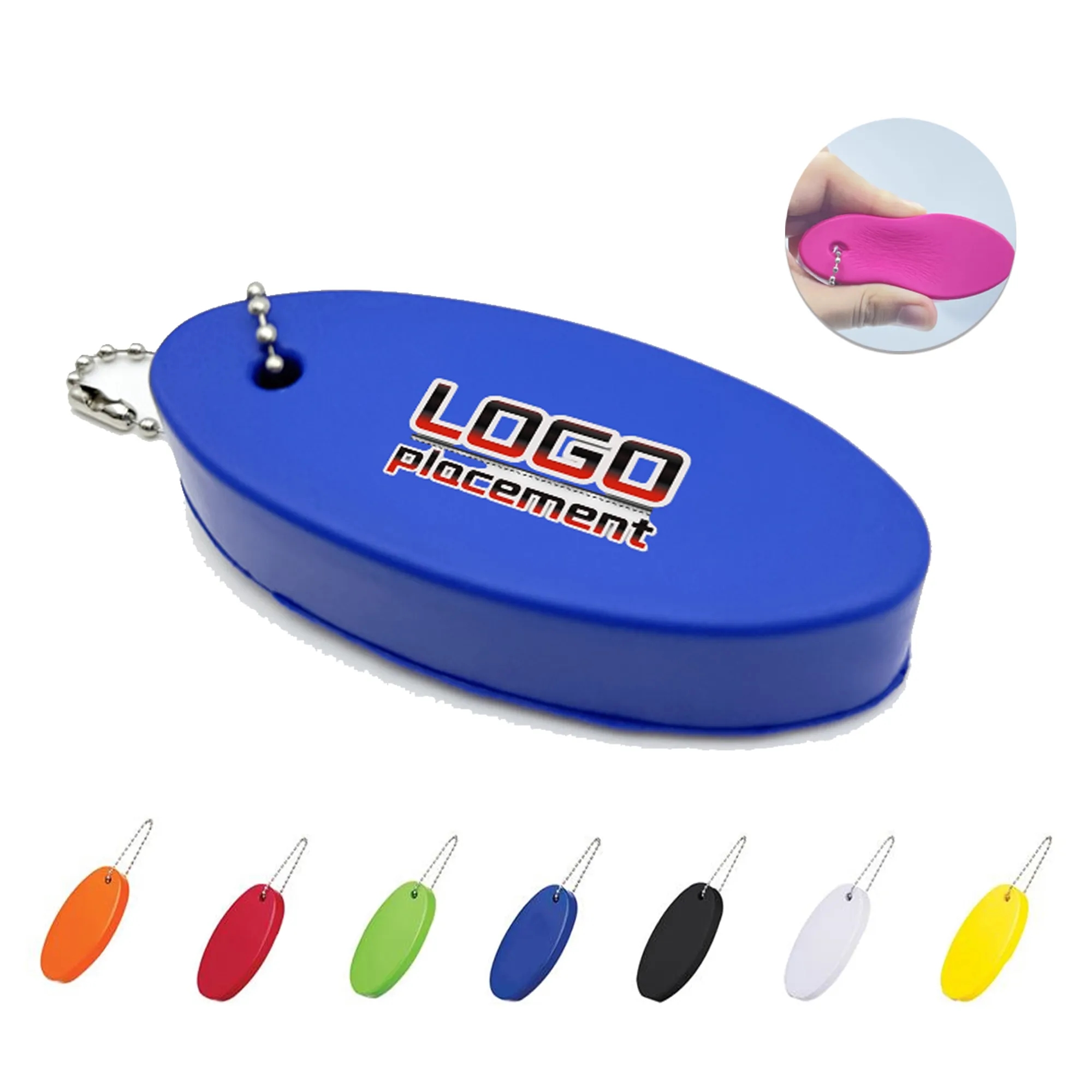 Pu Oval Soft Floating Keychain