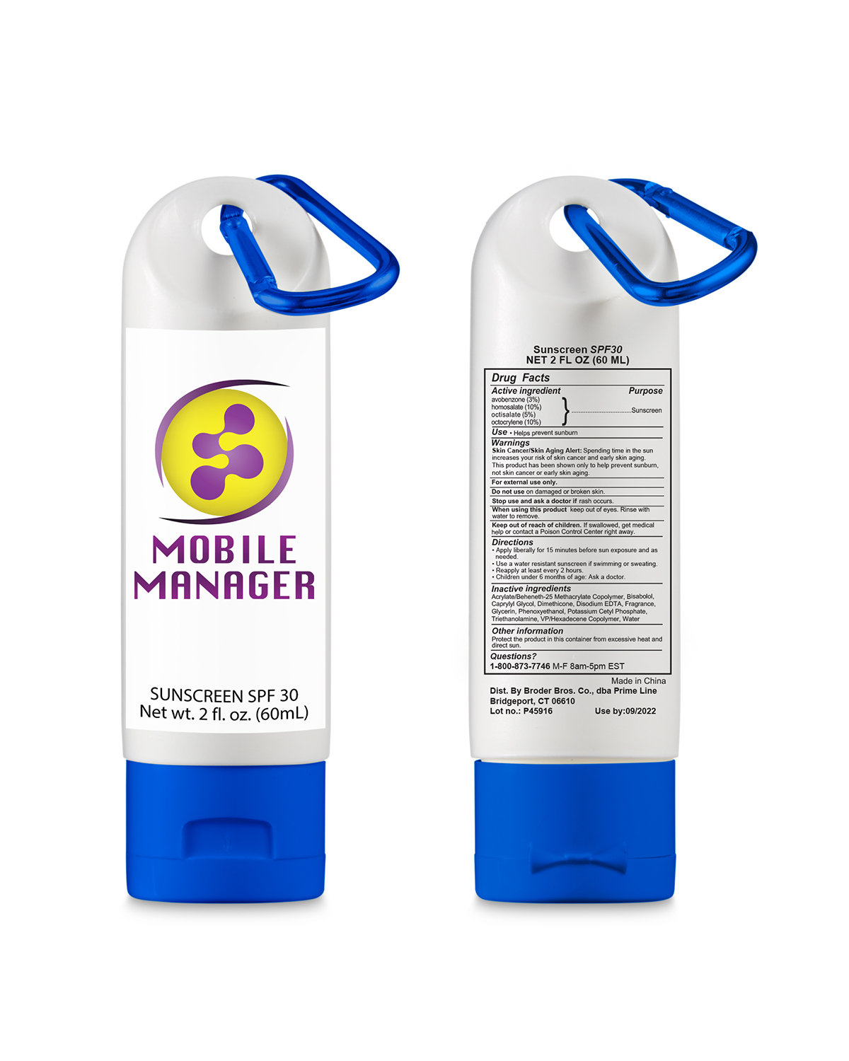 Sunscreen With Carabiner 2 oz. 3