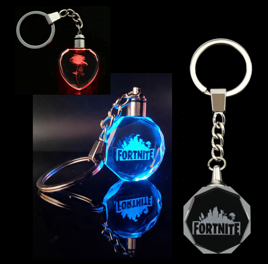 Light Up Logo Crystal Keychain  4