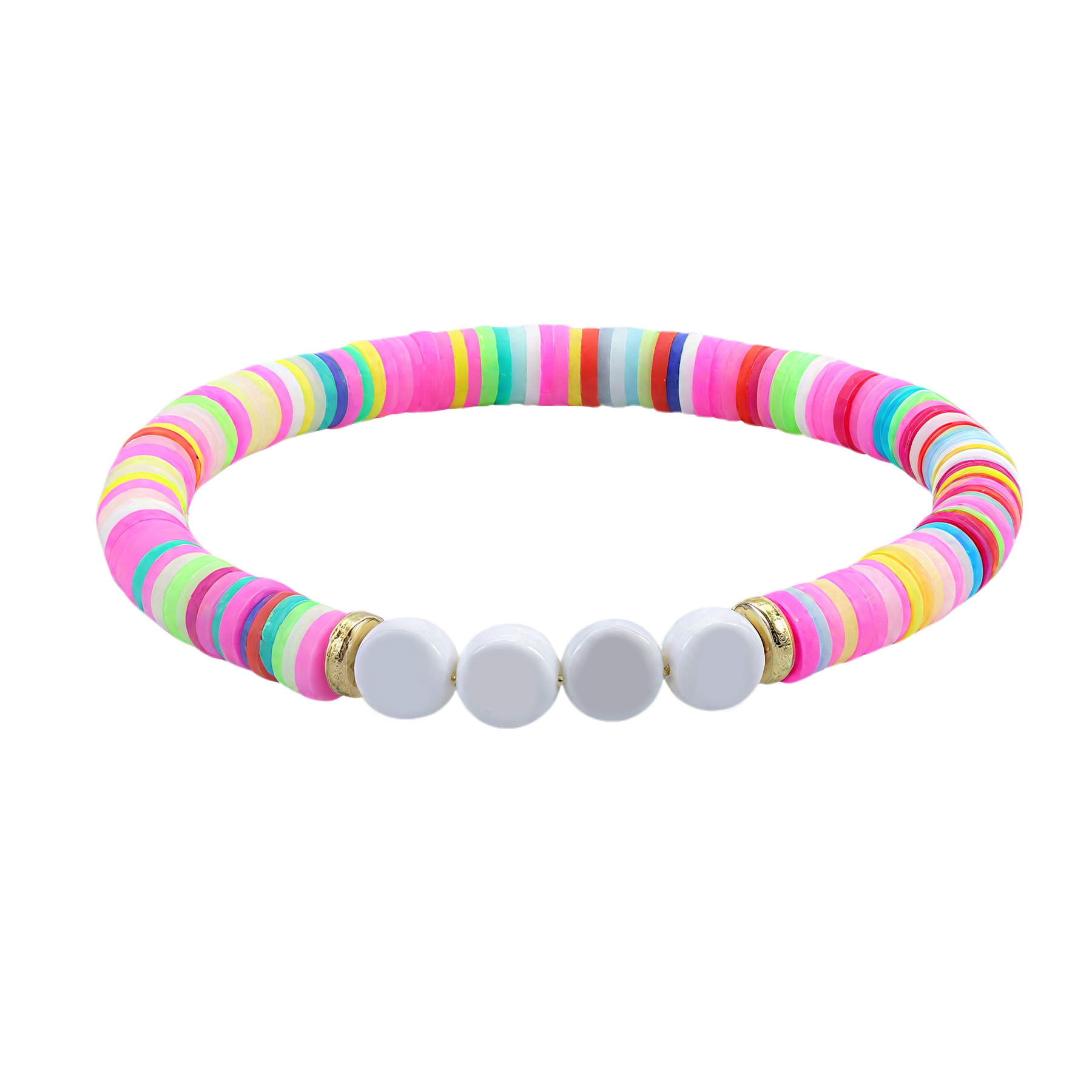 Custom Handmade Stackable Letter Beaded Soft Clay Bracelet 6