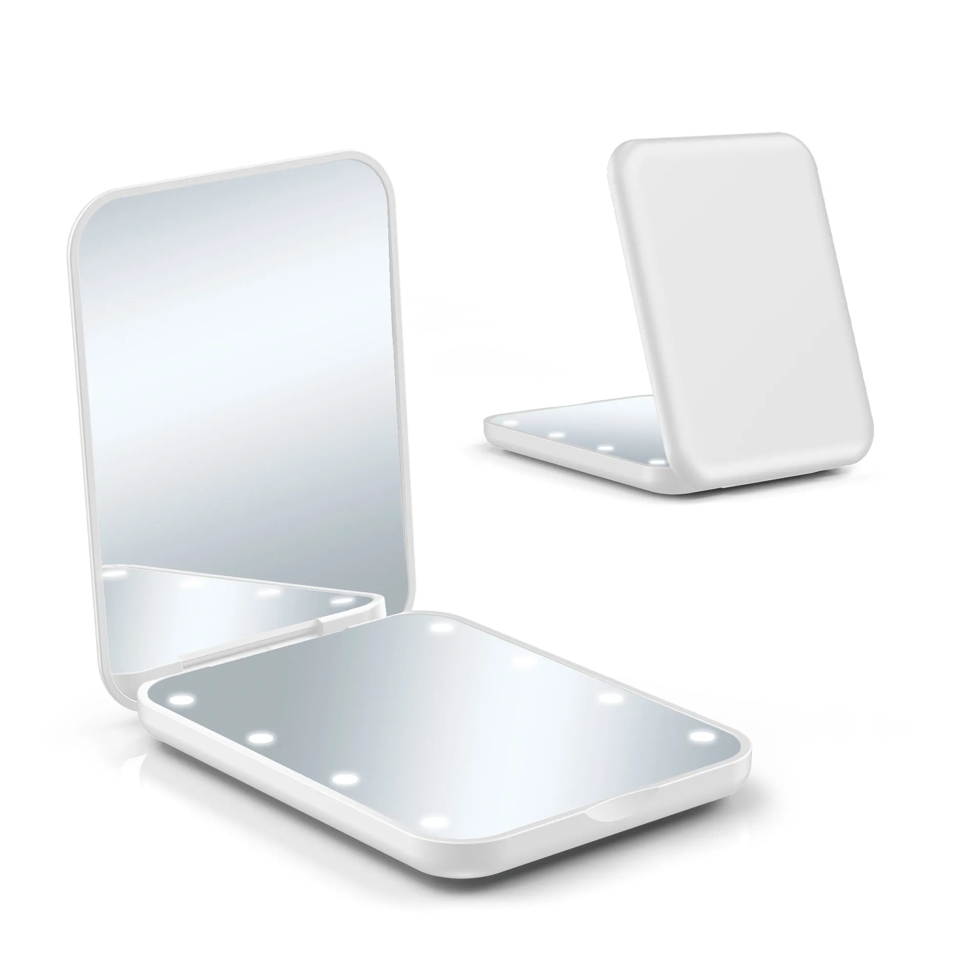 Portable Handheld Folding Makeup Mirror With Led Light 4