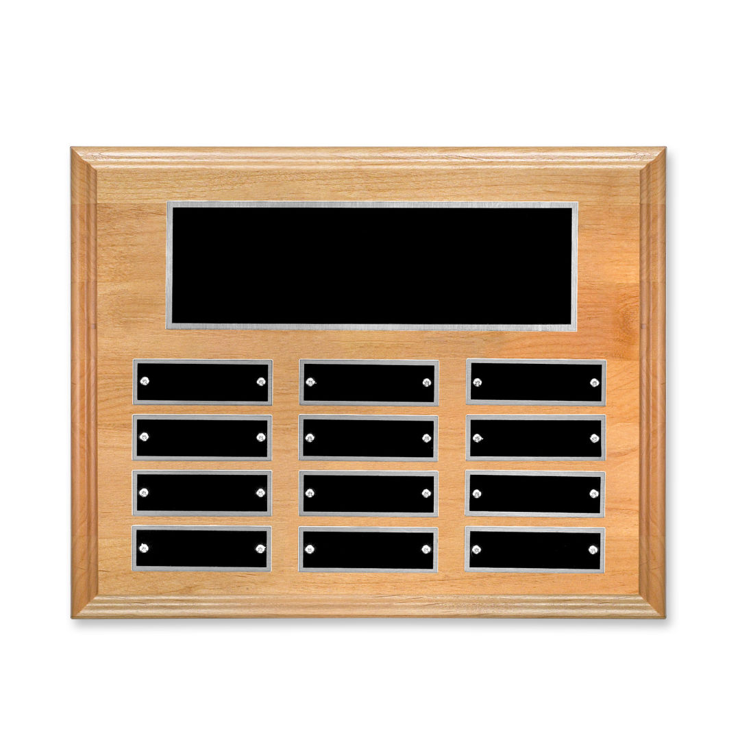 Erindate (Horiz) Perpetual Plaque - Red Alder/Silver 6