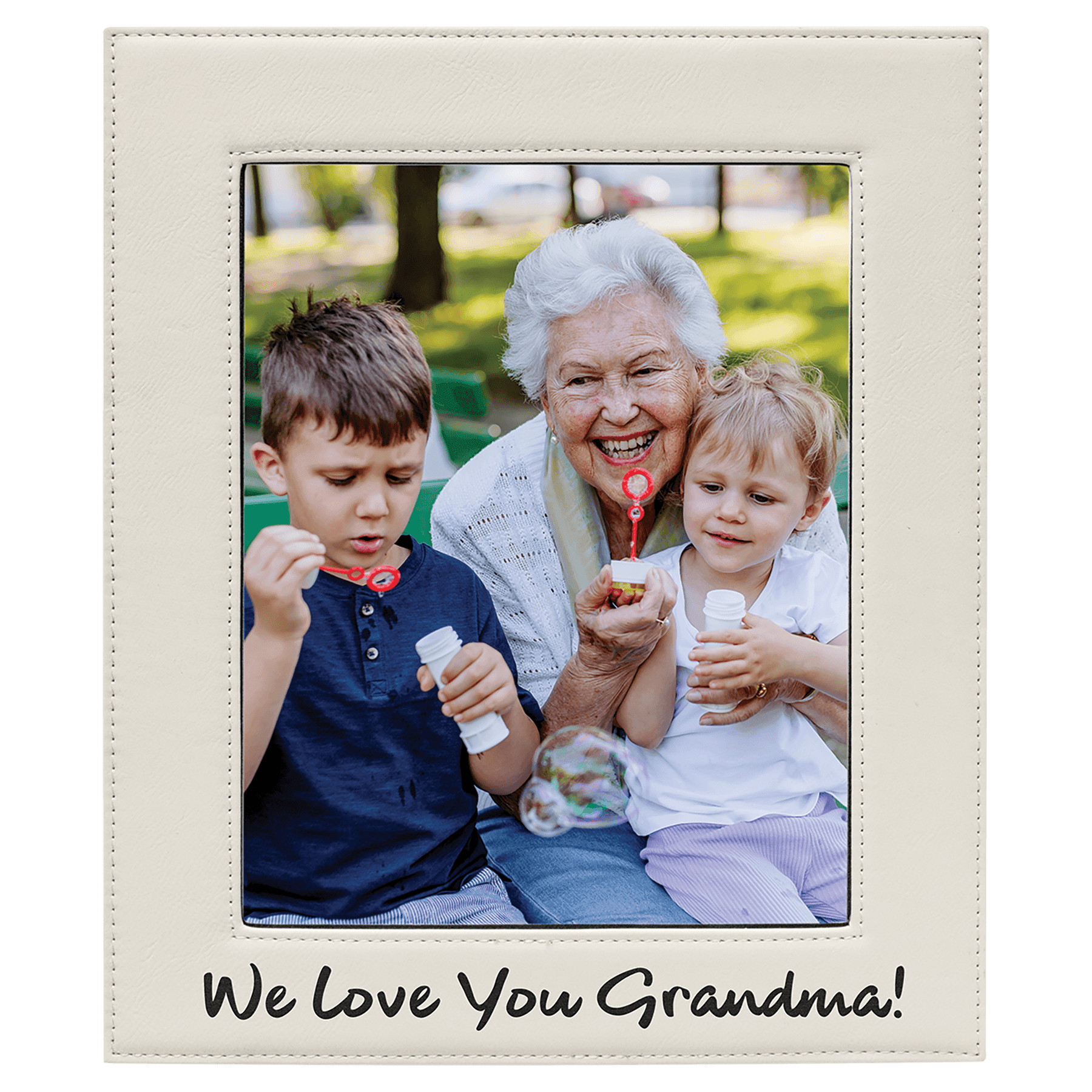 8" x 10" White Leatherette Photo Frame 2