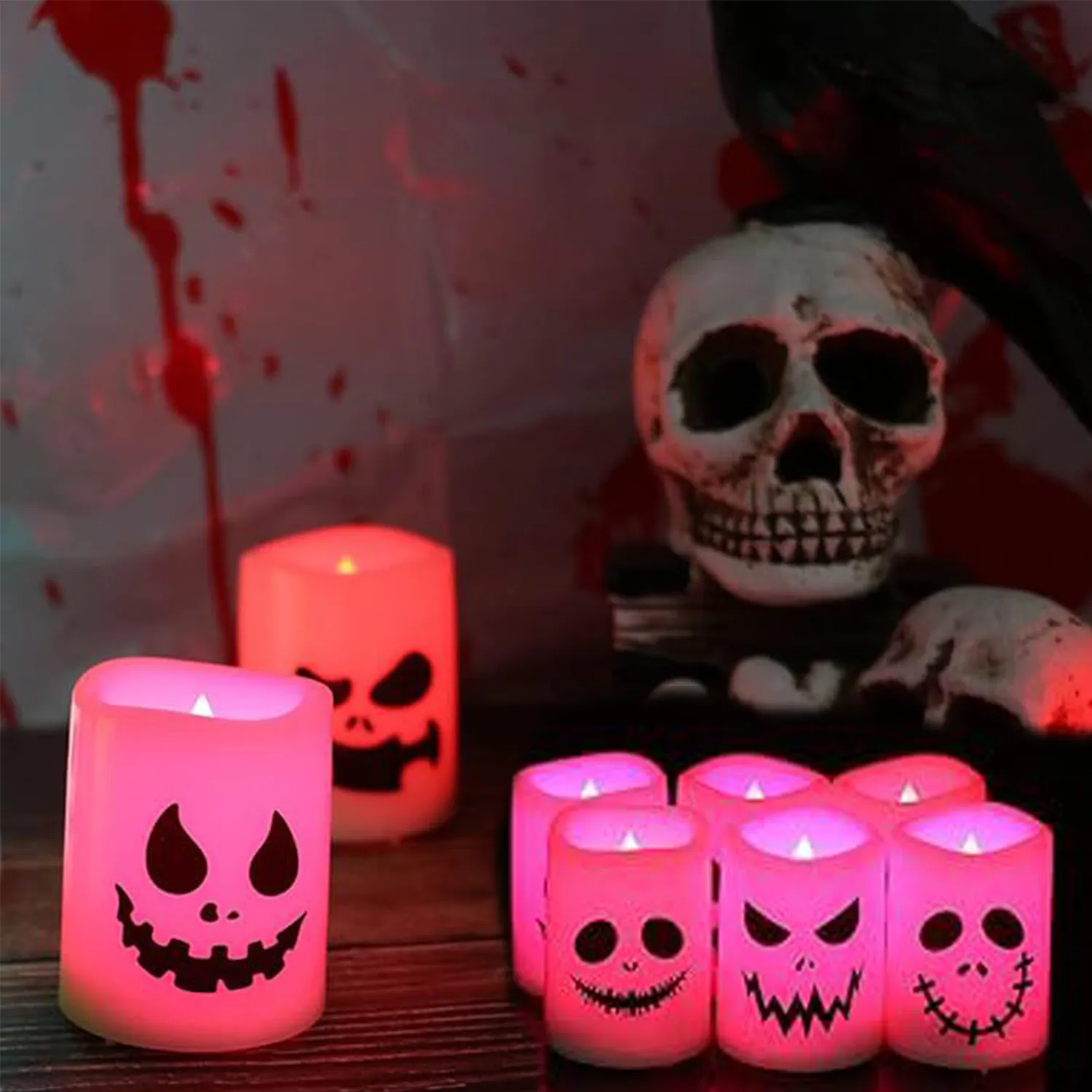 Halloween Ghost  Flameless Flickering LED Candles 3
