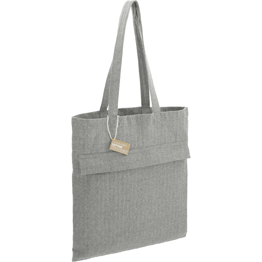 Recycled Cotton Herringbone Tote w/Zip Pocket 47