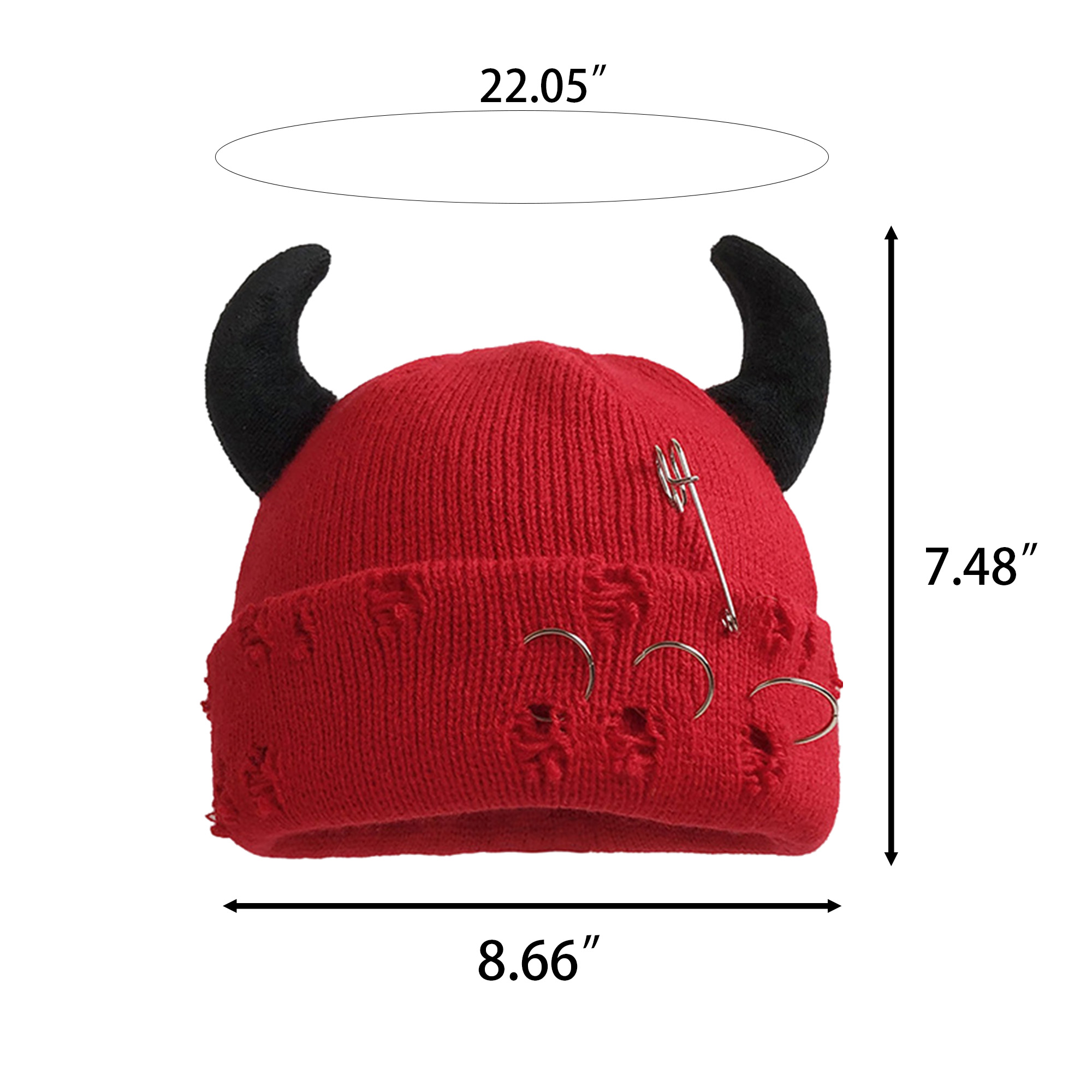 Custom Logo Horned Winter Knitted Hat 6