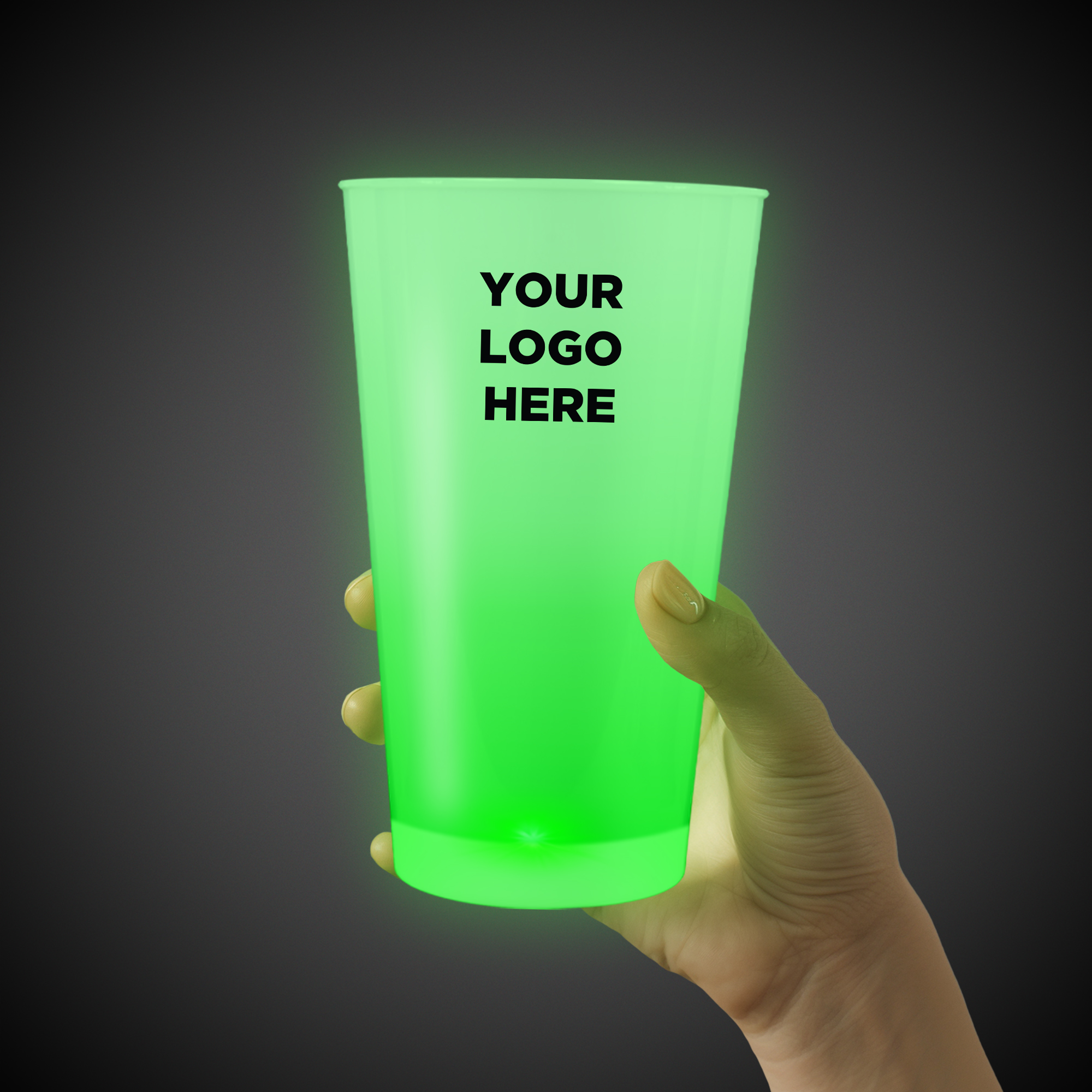 Green LED Light Up Drinking Neon Look 16 oz Pint Glass