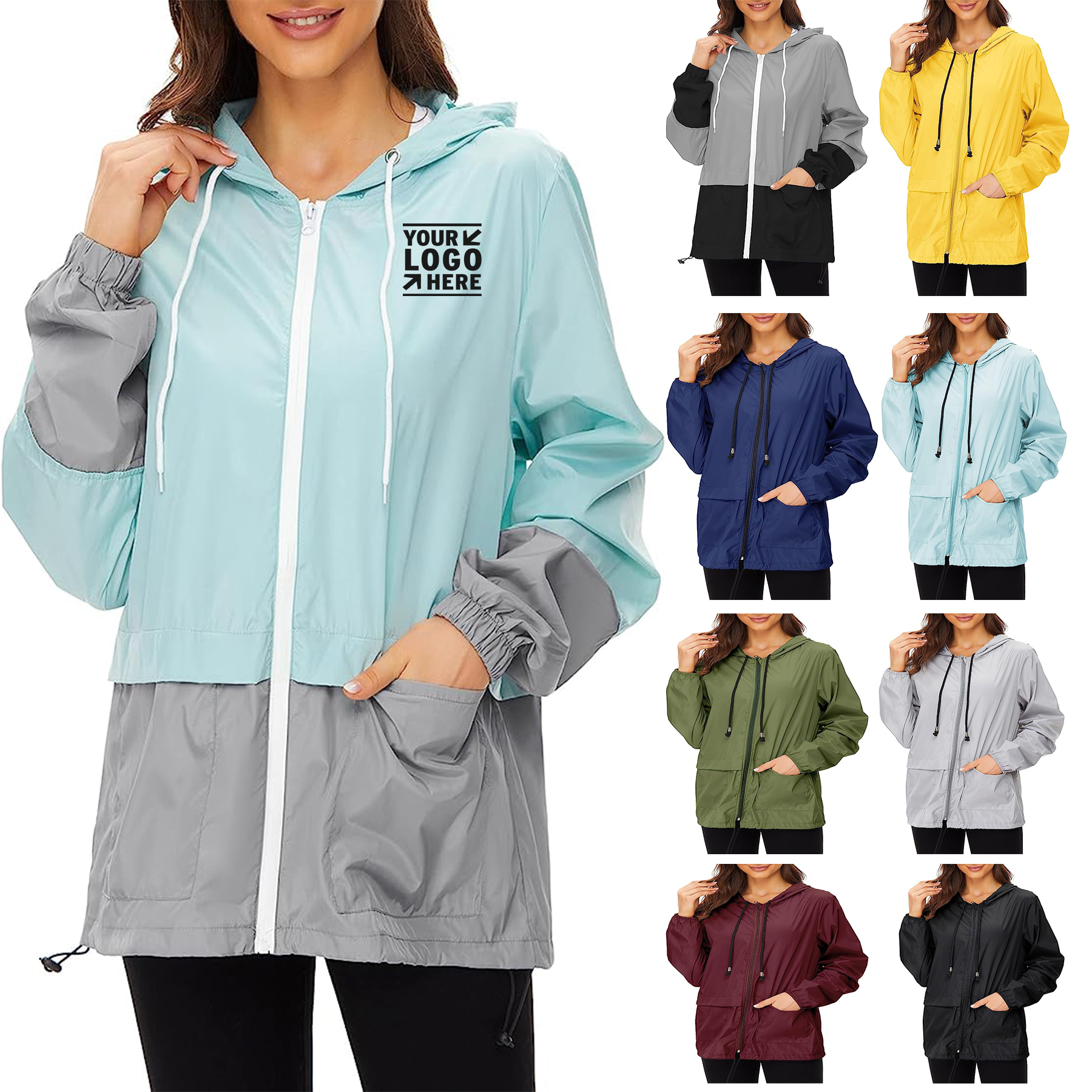 Women Packable Lightweight Rain Jacket 2