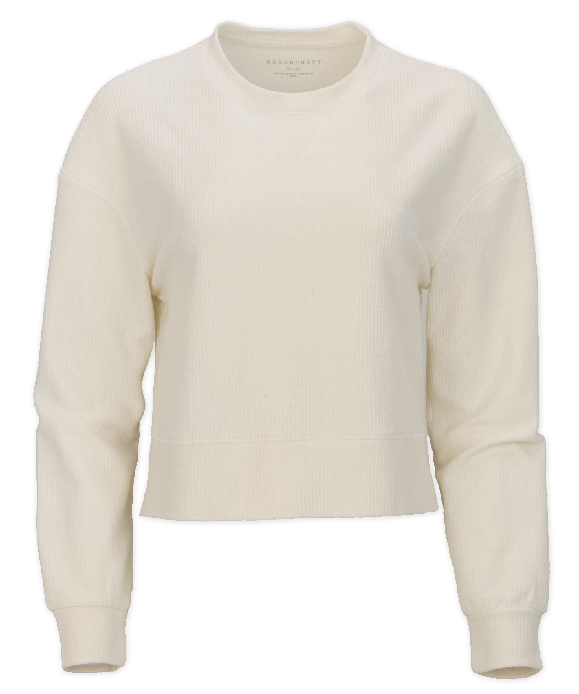 BOXERCRAFT RIB KNIT CORDED BOXY CREW 6