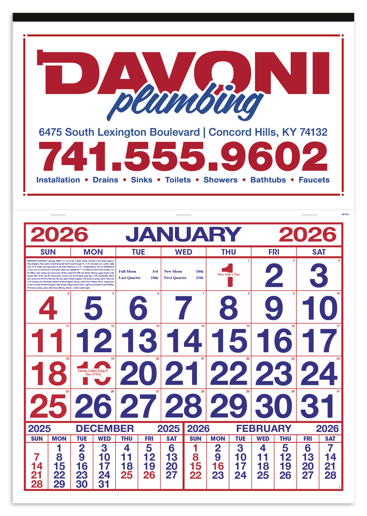 Skinner & Kennedy® Billboard Apron Calendar 18