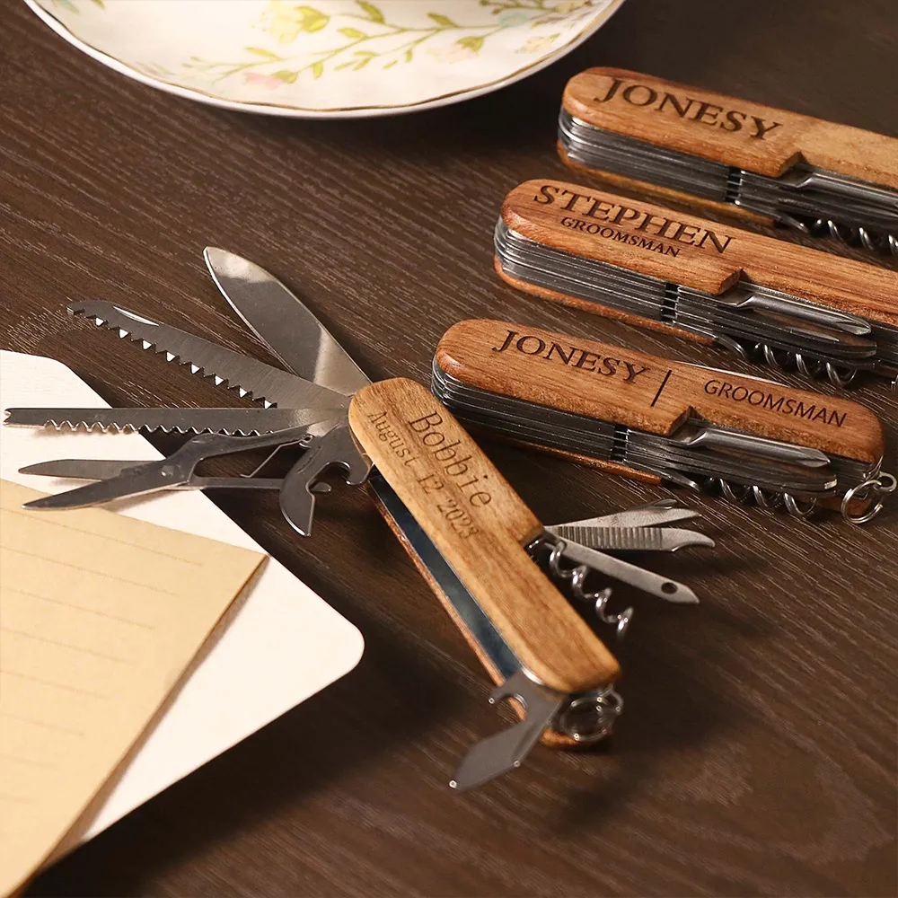 Multitool Personalized Pocket Knife Engraved Names Gift Man 7