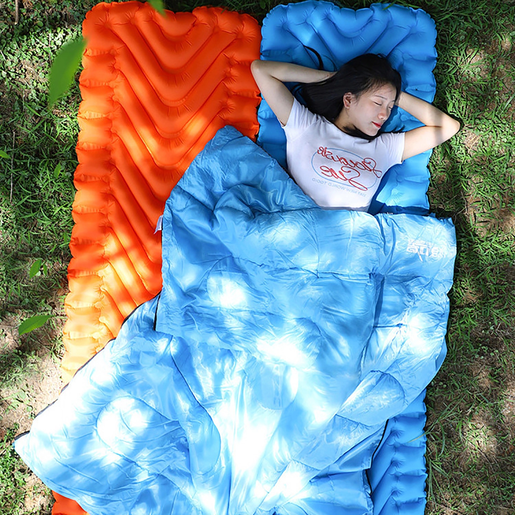 Thick Sleeping Pad Inflatable Camping Mats With Foot Pump 4