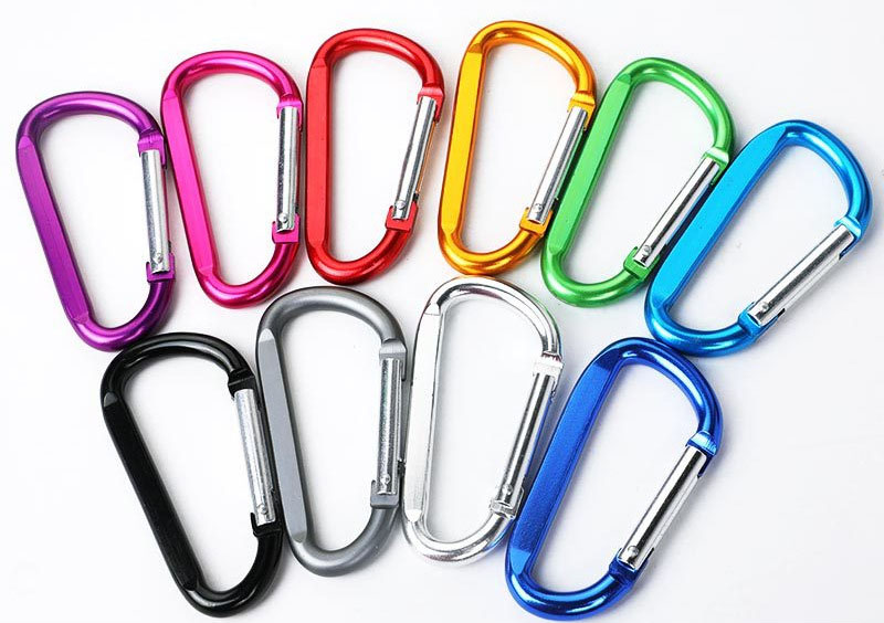 3" D Shape Aluminum Carabiner Clip Snap Hook Camping Laser Logo 4