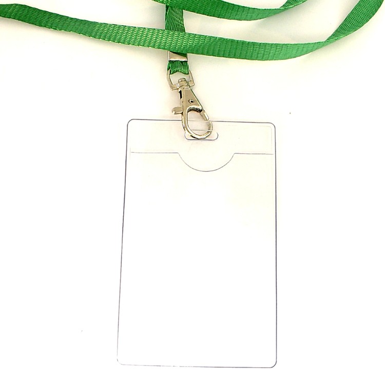 Clear vinyl badge holder lanyard combination