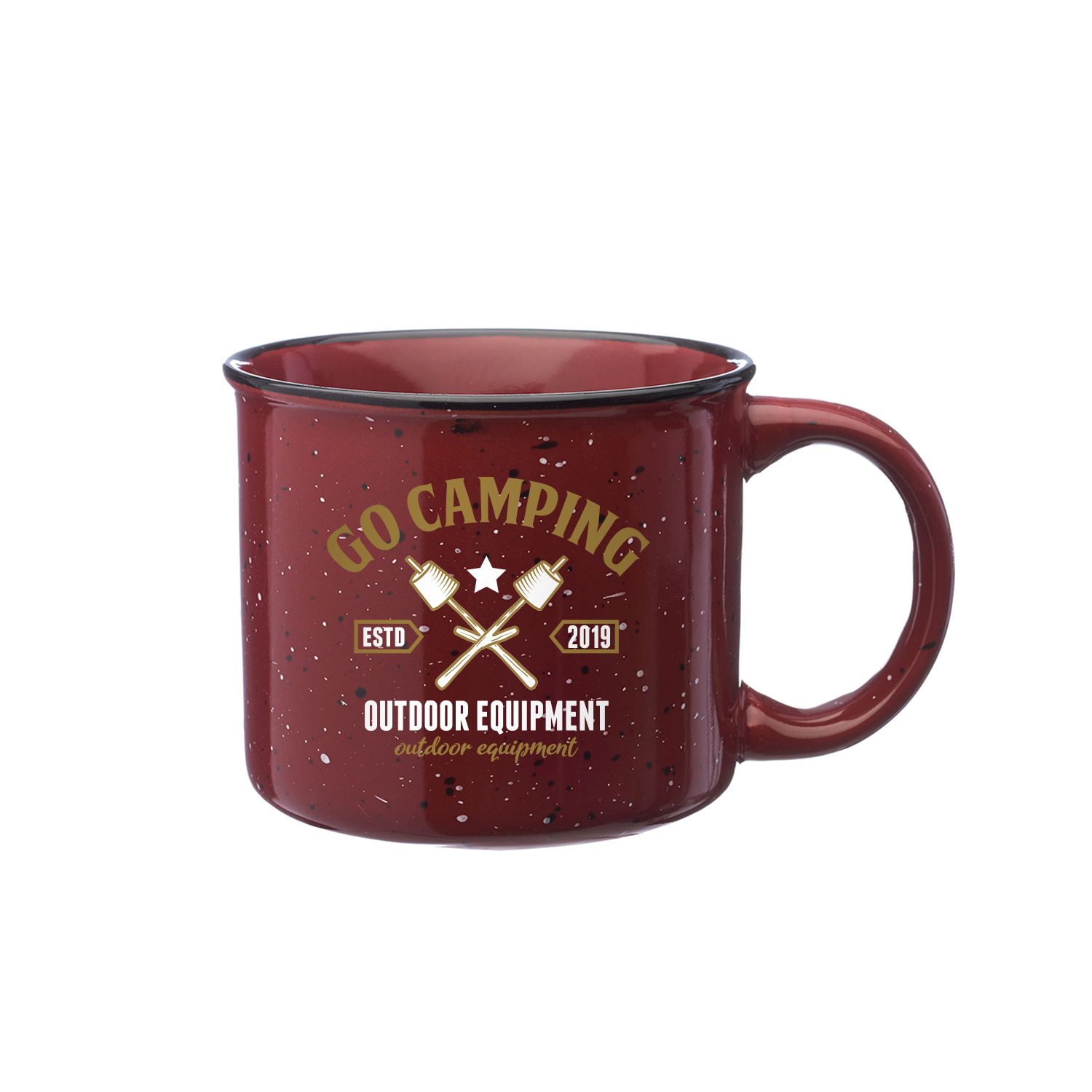 13 oz. Ceramic Campfire Custom Coffee Mug (2 Color Imprint) 12