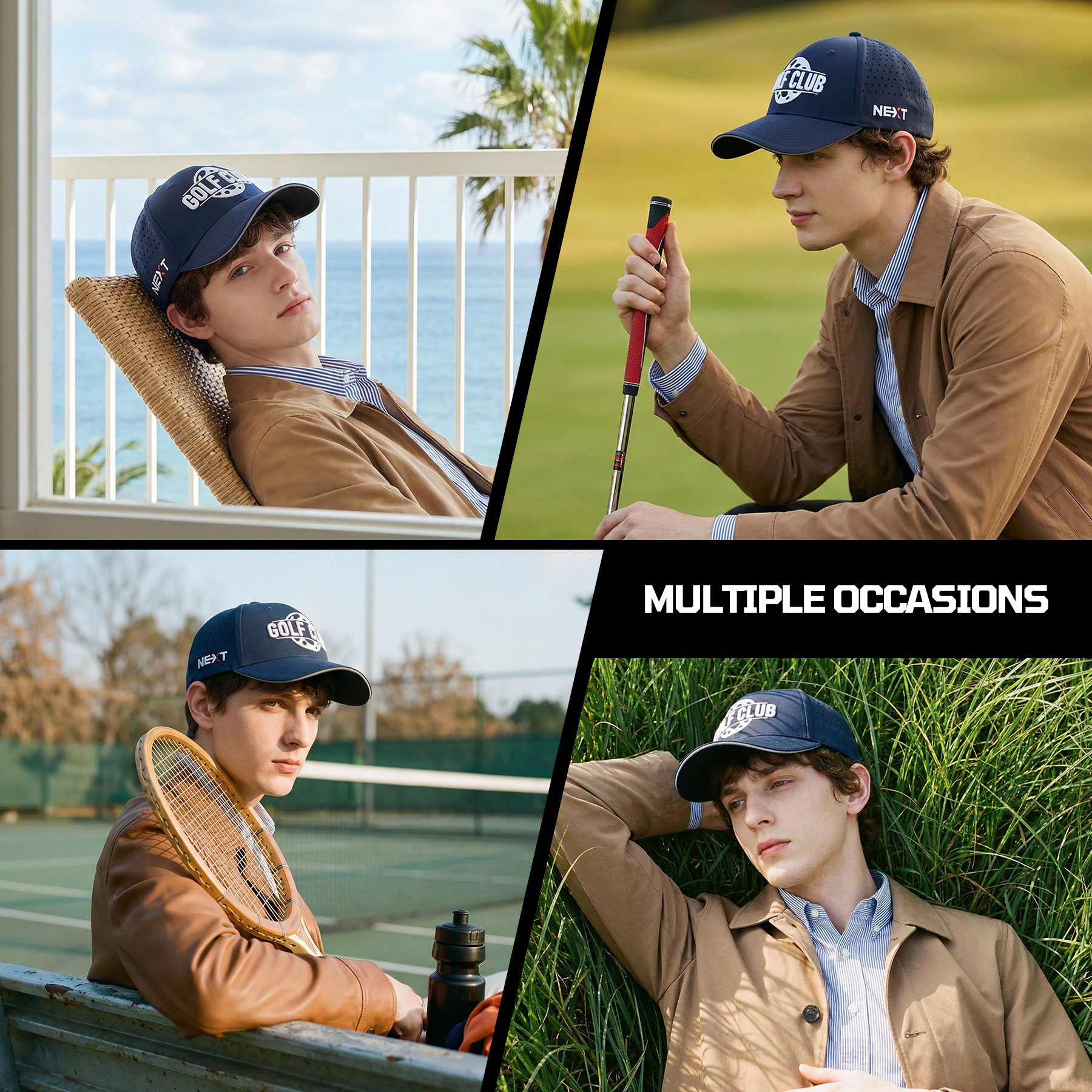 6 Panel Structured Laser-Cut Mesh Golf Cap 9