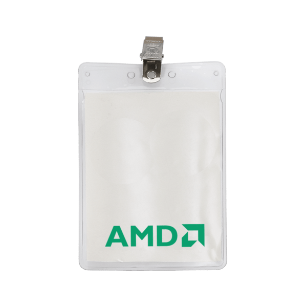 3" x 4" Printed Vertical Vinyl Pouch with Bulldog Clip 2