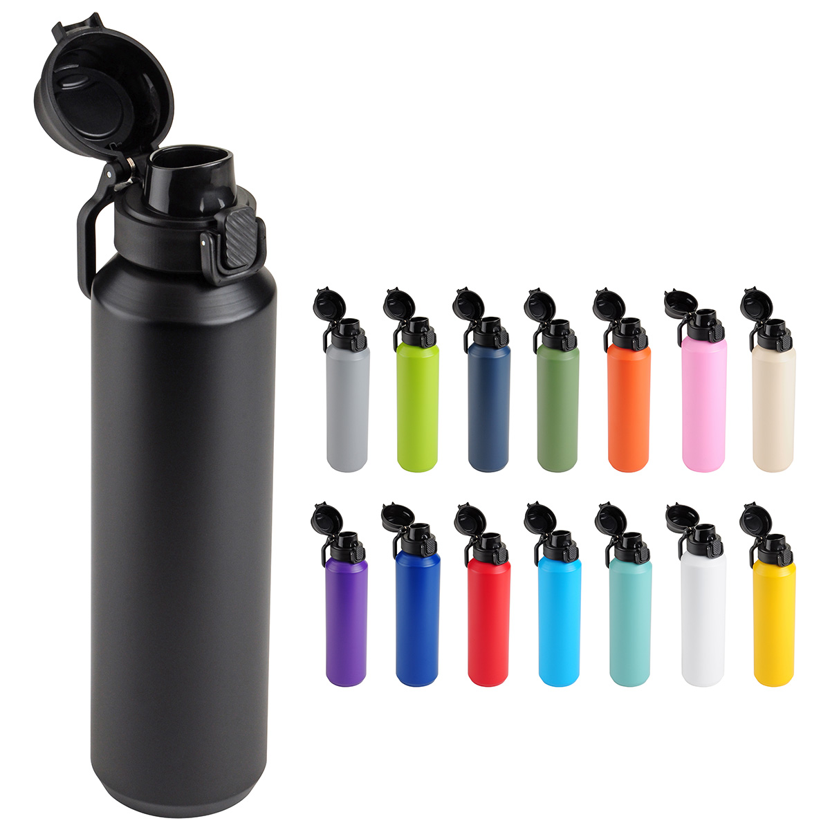 Nexus 27 oz Recycled Aluminum Bottle with Flip-Top Lid and Carabiner 65