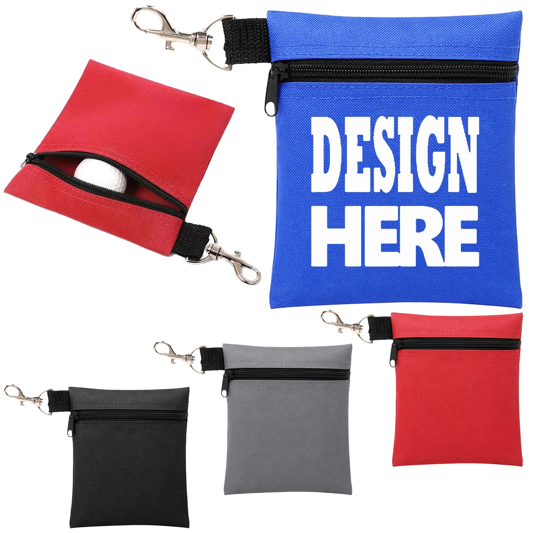 Professional Zipper Golf Ball Pouch Bag