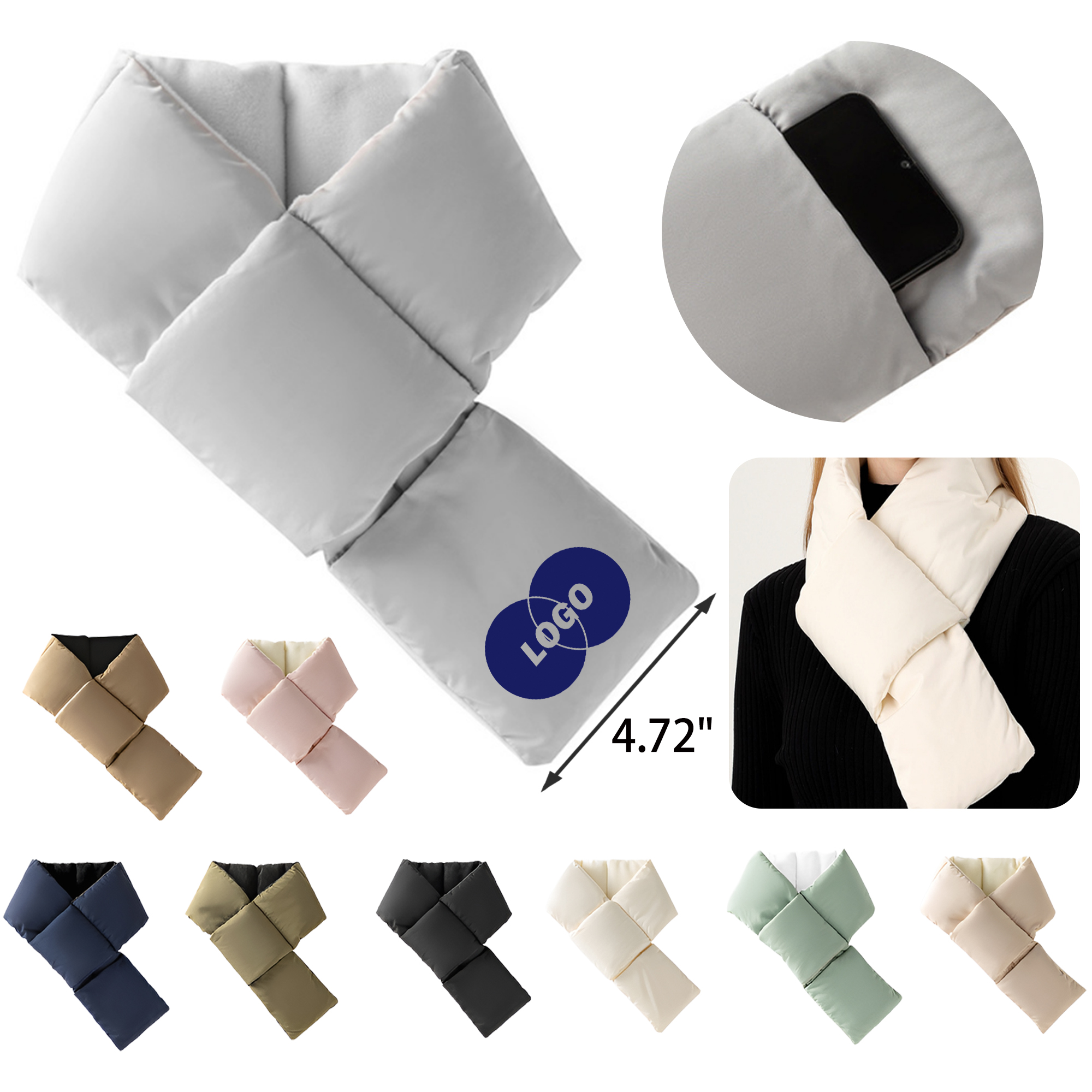 MOQ 50 PCS Puffer Stylish Winter Scarf 4