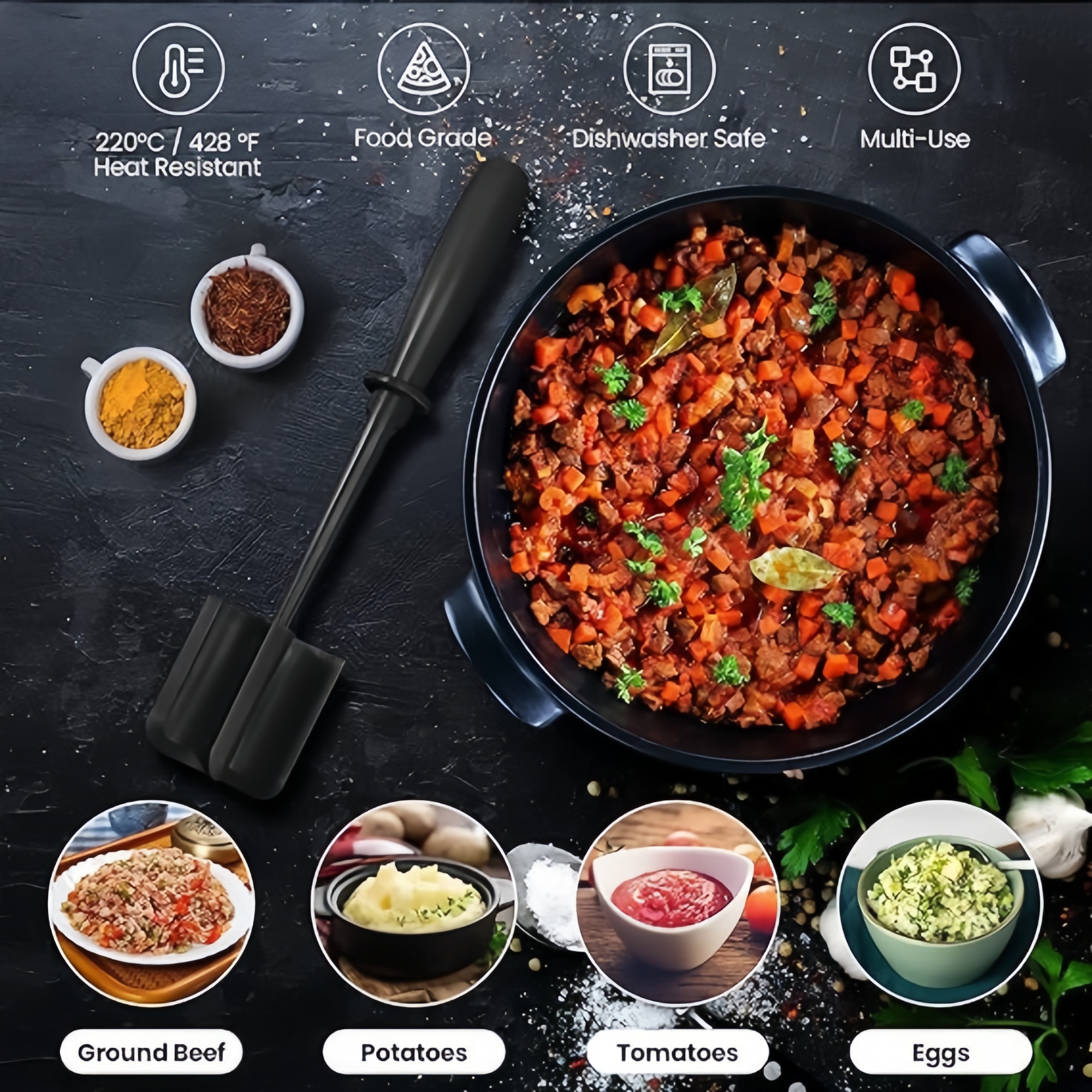 Cooking scraper, minced meat, mixing spatula 5