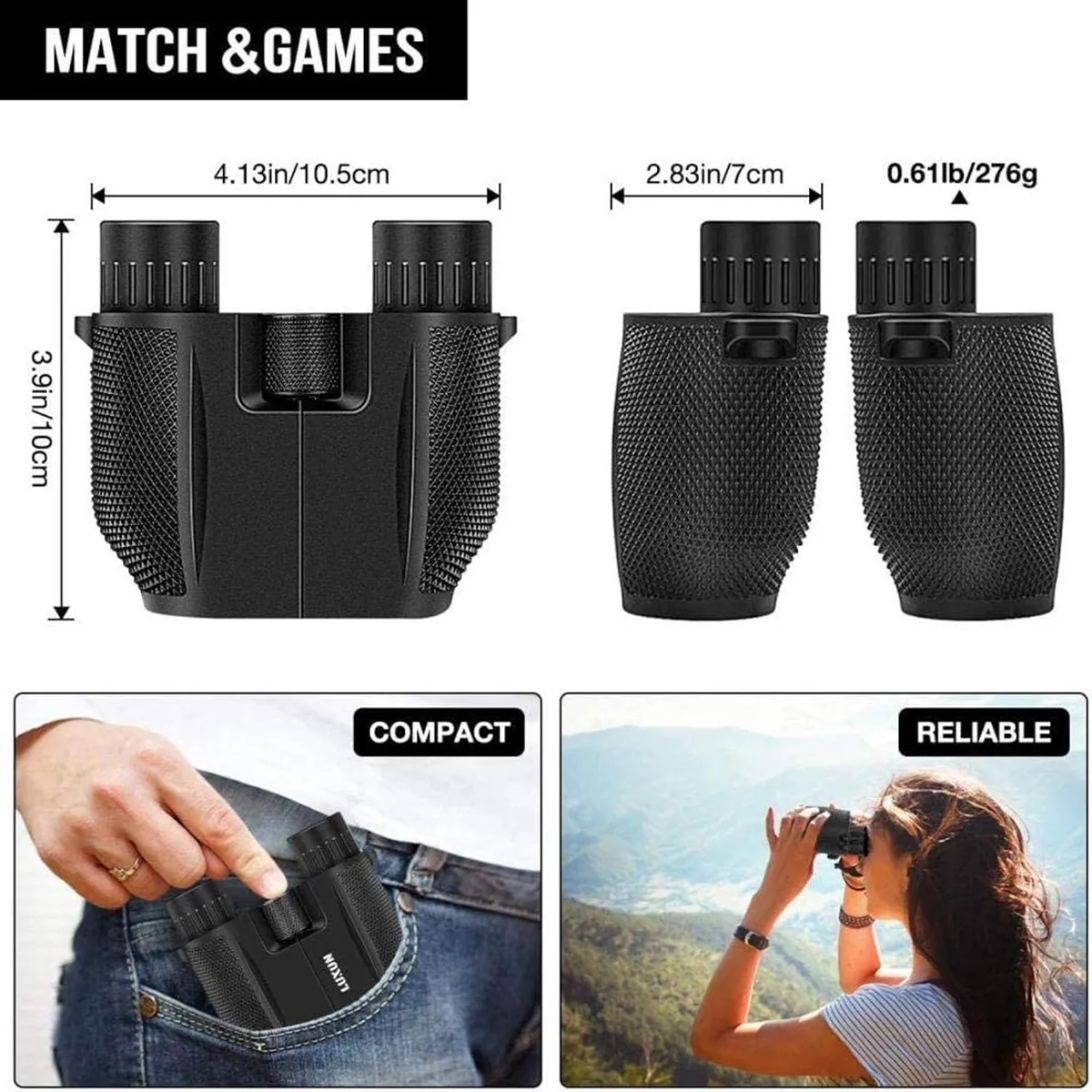 10x25 Compact Binoculars with  carry bag 5