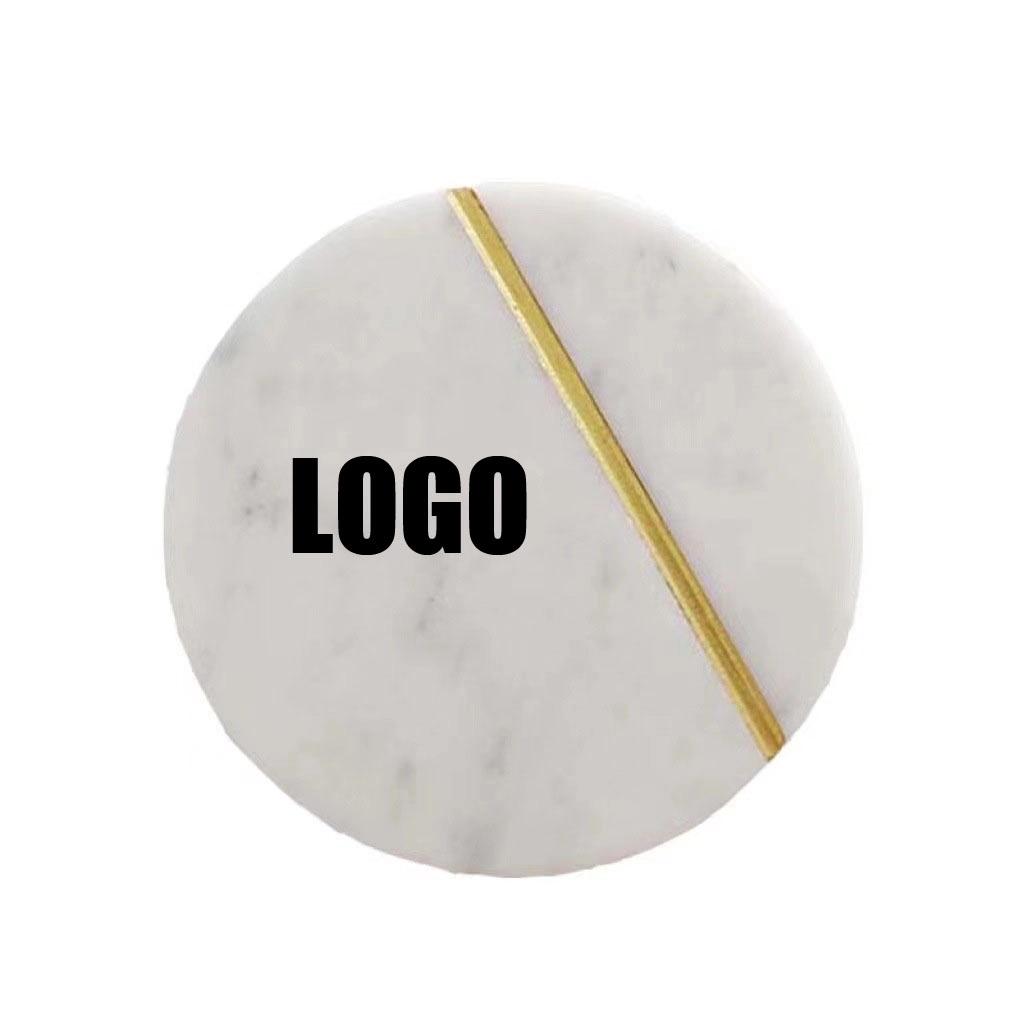 Custom Marble Coaster with gold thread 2