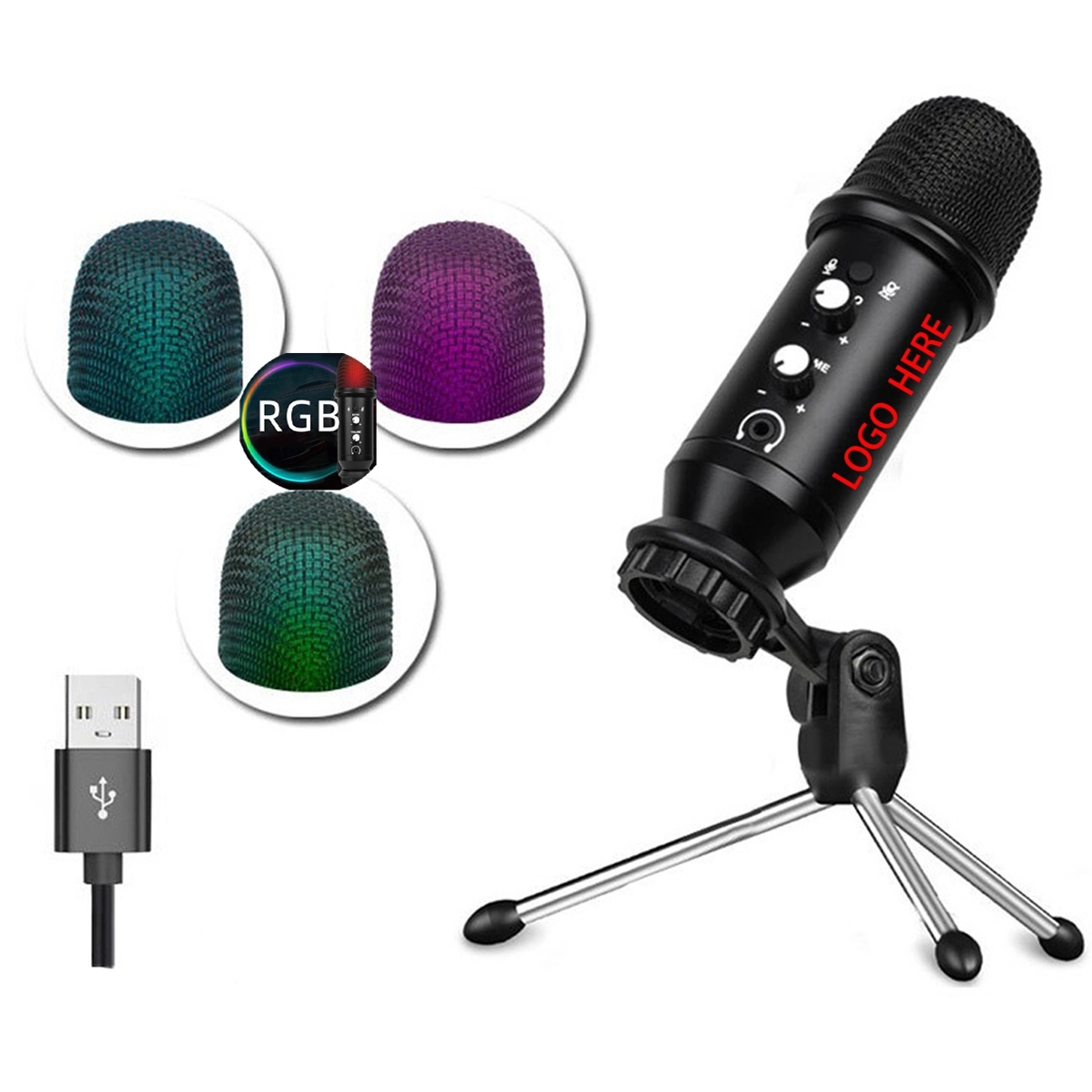 Rgb Usb Condenser Microphone For Pc 2
