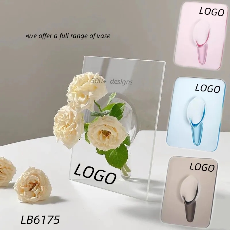 Photo Frame Acrylic Flower Vase for Centerpieces 7
