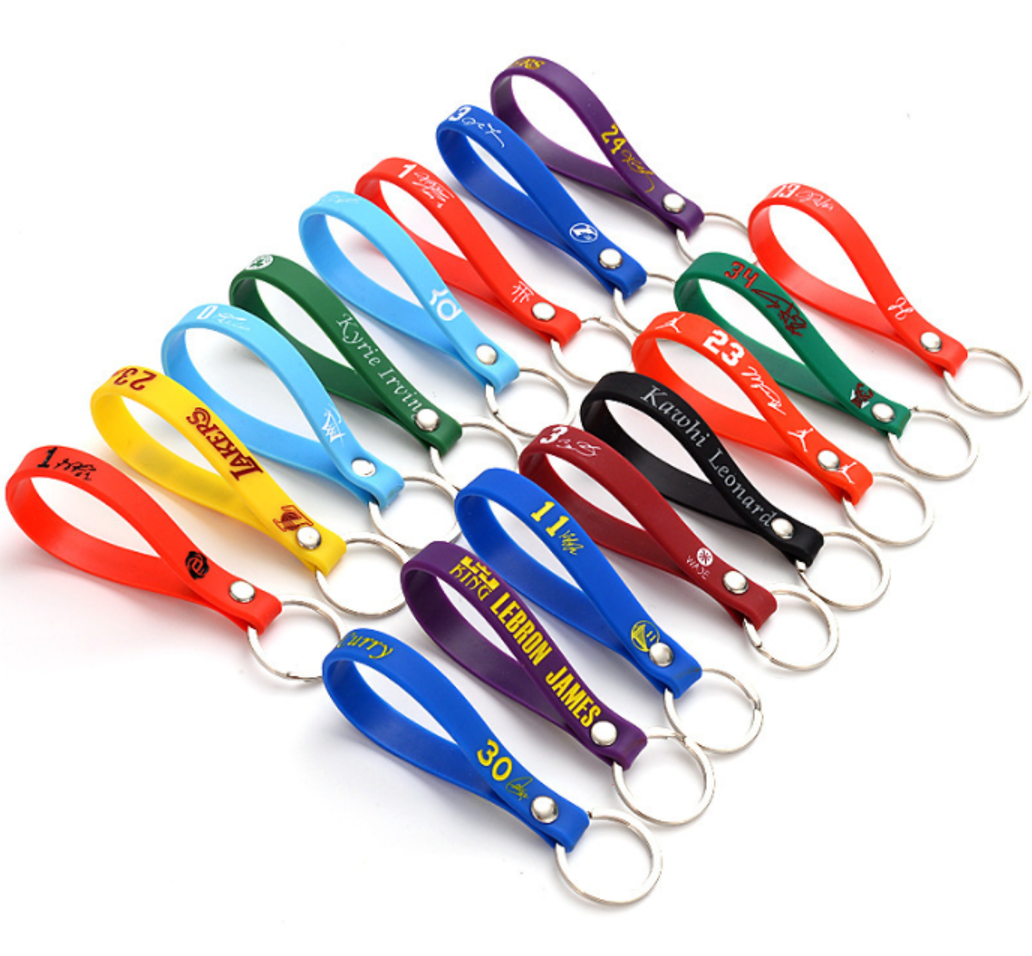 Advertisement Promotion Customized Silicone Colorful Practical Bracelet Keychain 3