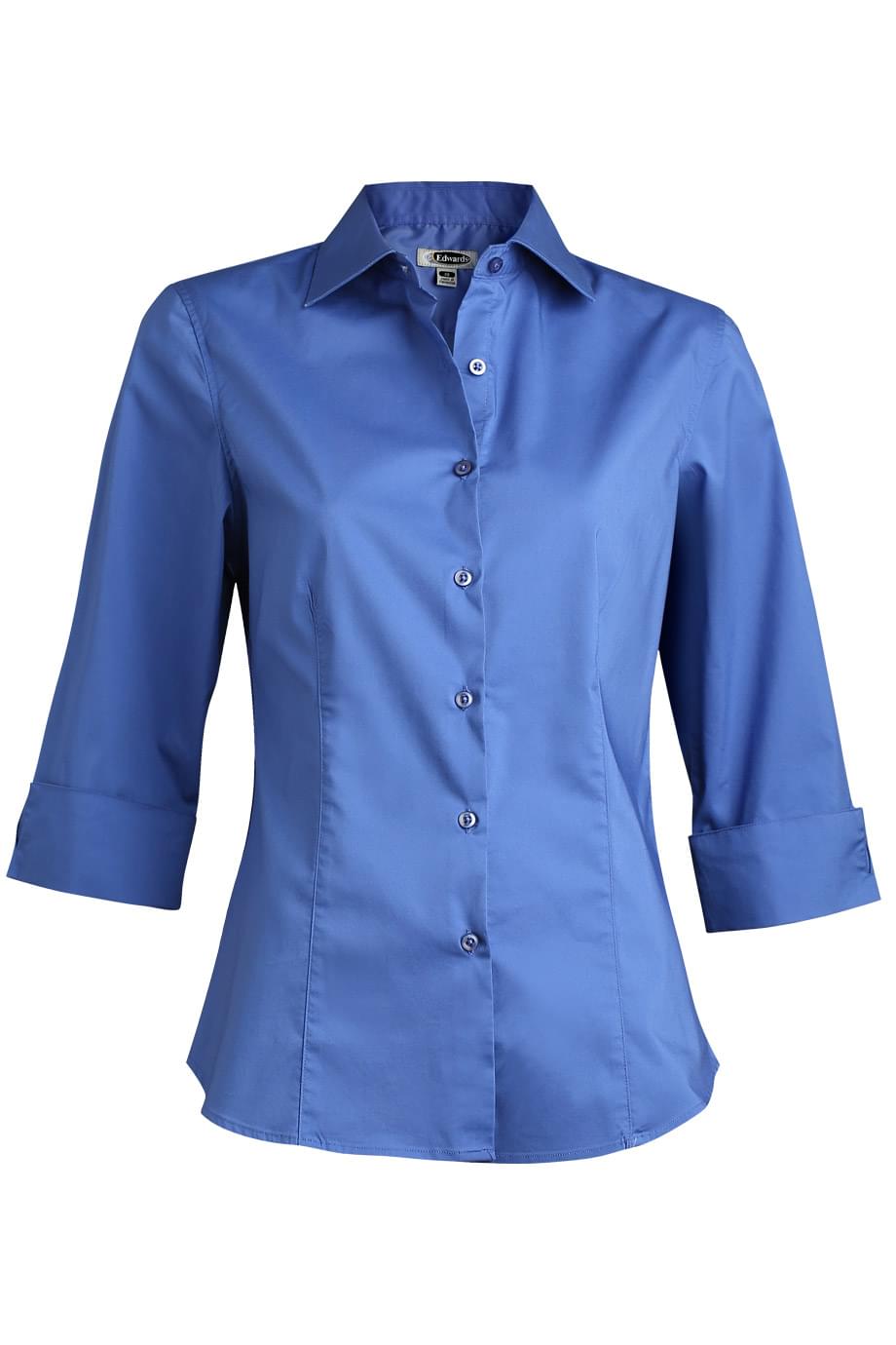 Ladies Tailored Full-Placket Stretch Blouse 3