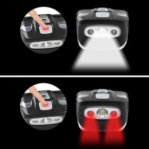Rechargeable LED Head Flashlight Lamp With Red Lights Elastic Band 3