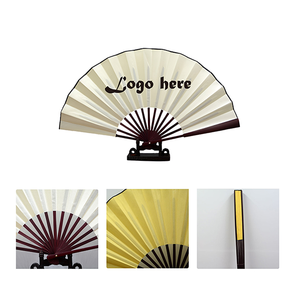 MOQ50 Custom Large Cloth Folding Hand Fan Full Color Print 2