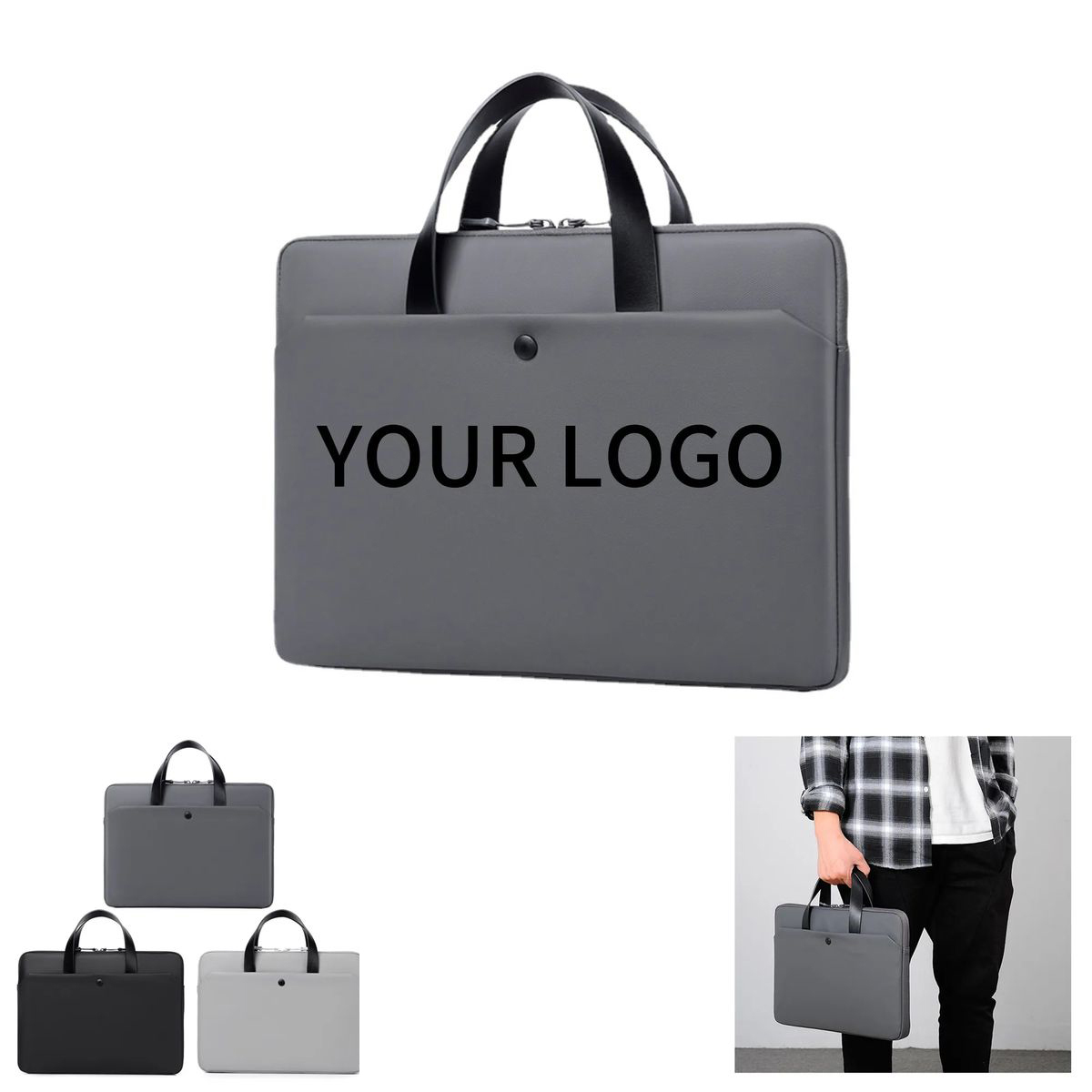 Polyester 14 Inch Laptop Case with Shoulder Strap 2
