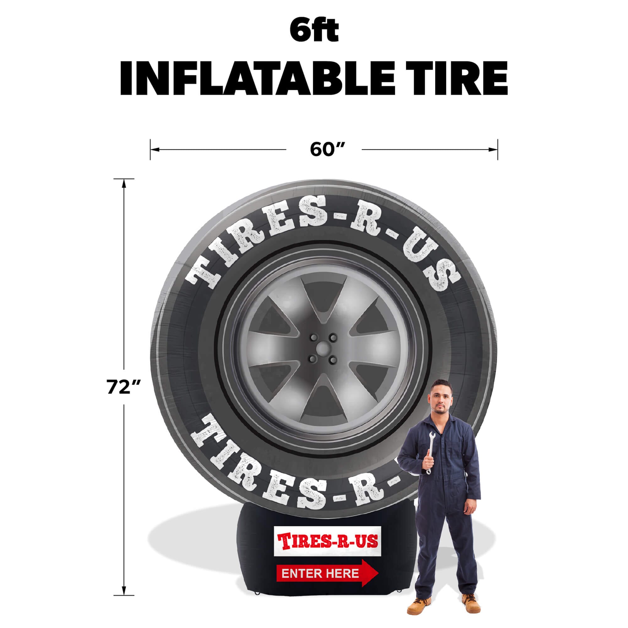 6ft Custom Giant Inflatable Tire 2
