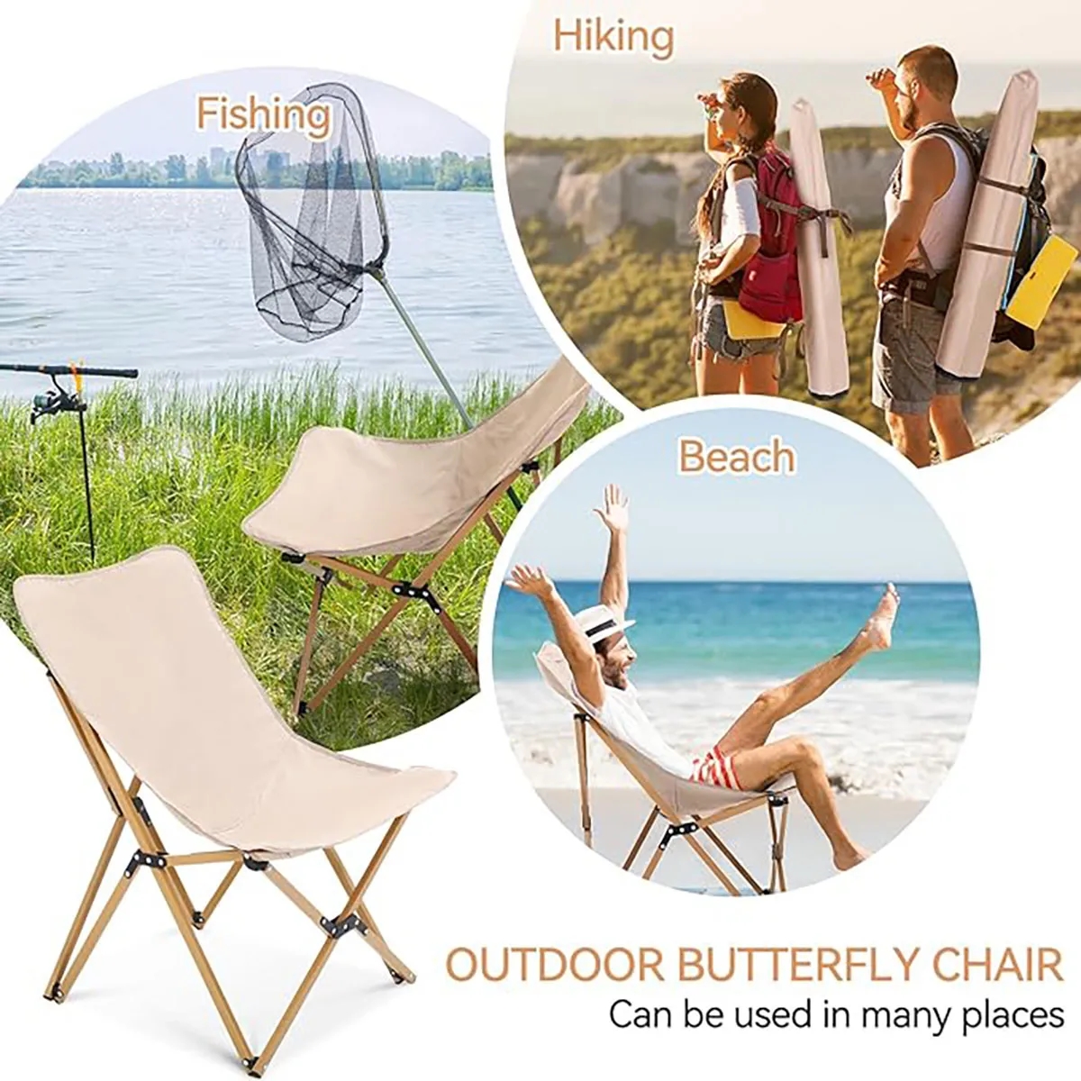 Outdoor Portable Camping Butterfly Chair with Carry Bag 4