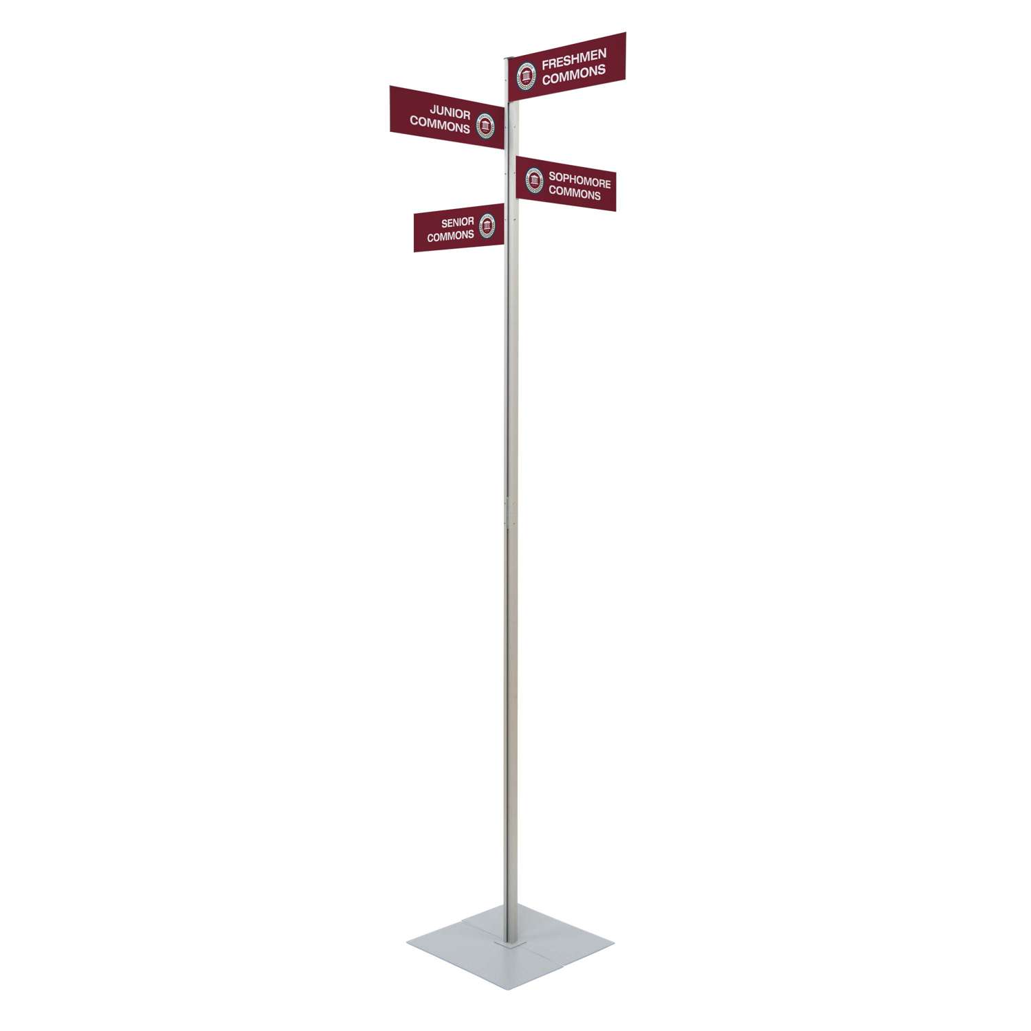 Wayfinding Rectangle Sign Post Kit (with Four Double-Sided Imprinted Signs) 3