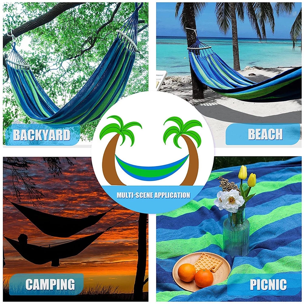Hammock With Tree Straps And Spreader Bars 5