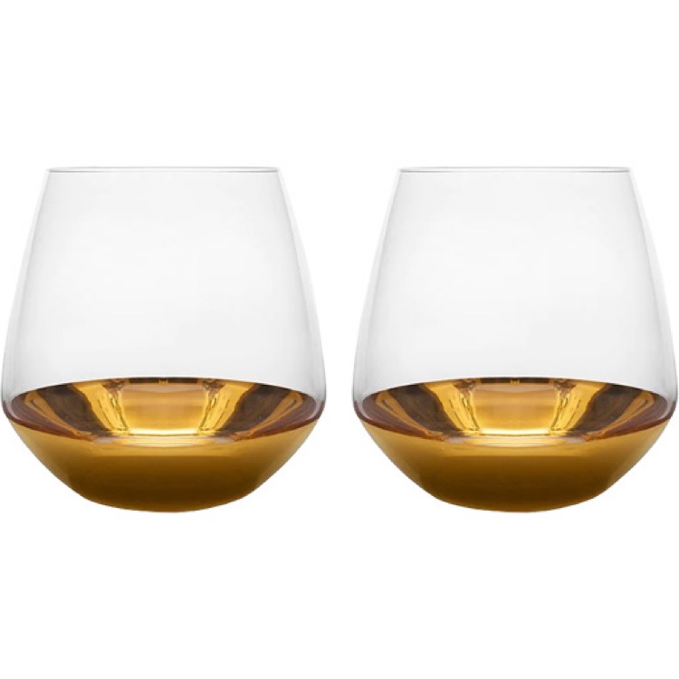 Set of 2 - 20 K Gold Dipped Tumbler (10.5 oz.)