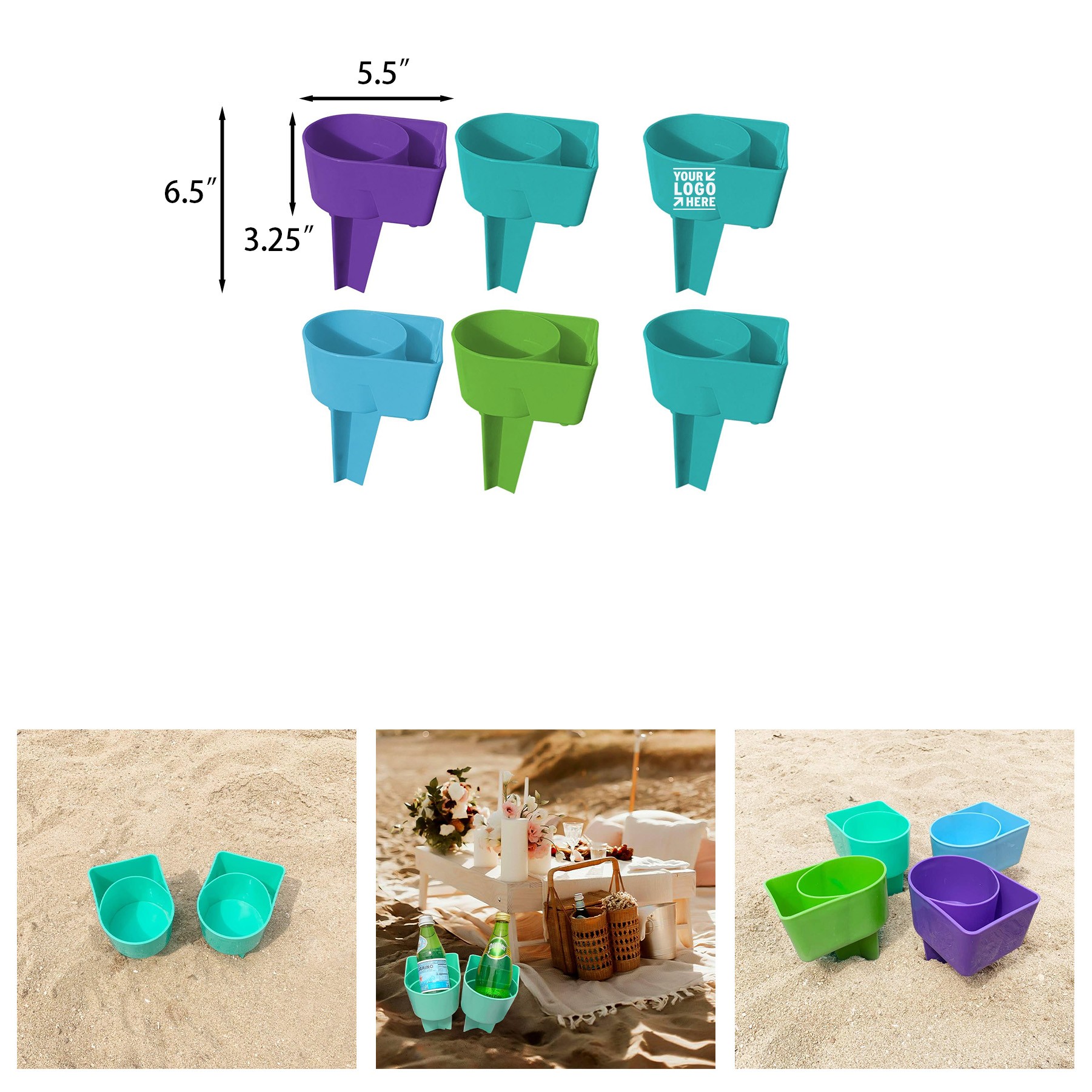 Beach Cup Holder with Pocket 2
