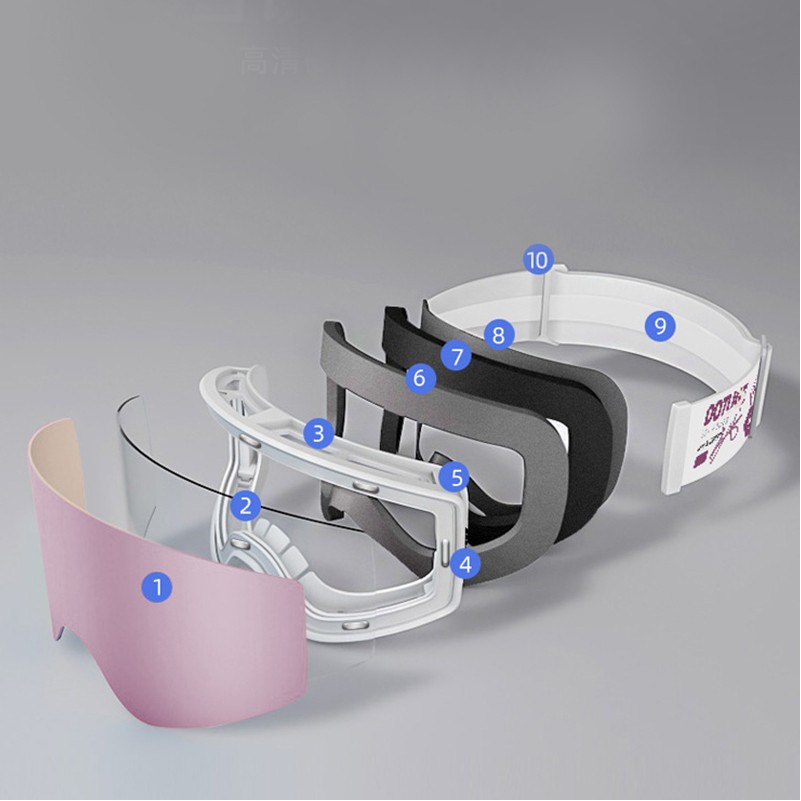 Magnetic Anti-Fog UV400 Protection Snow Goggles 4